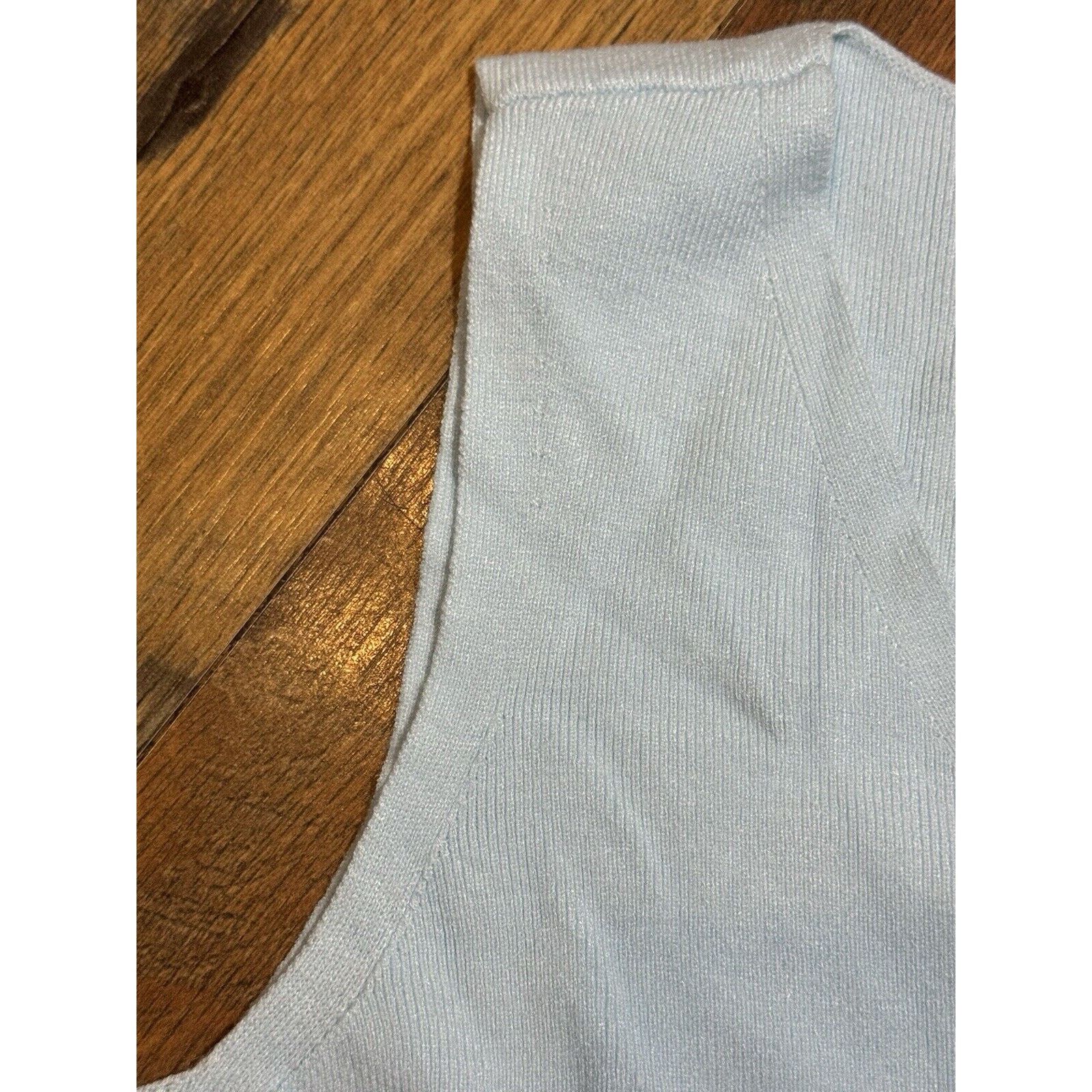 Alfani Alfani Sleeveless V-Neck Sweater Blue Old Money Petite S Size S / US 4 / IT 40 - 5 Thumbnail