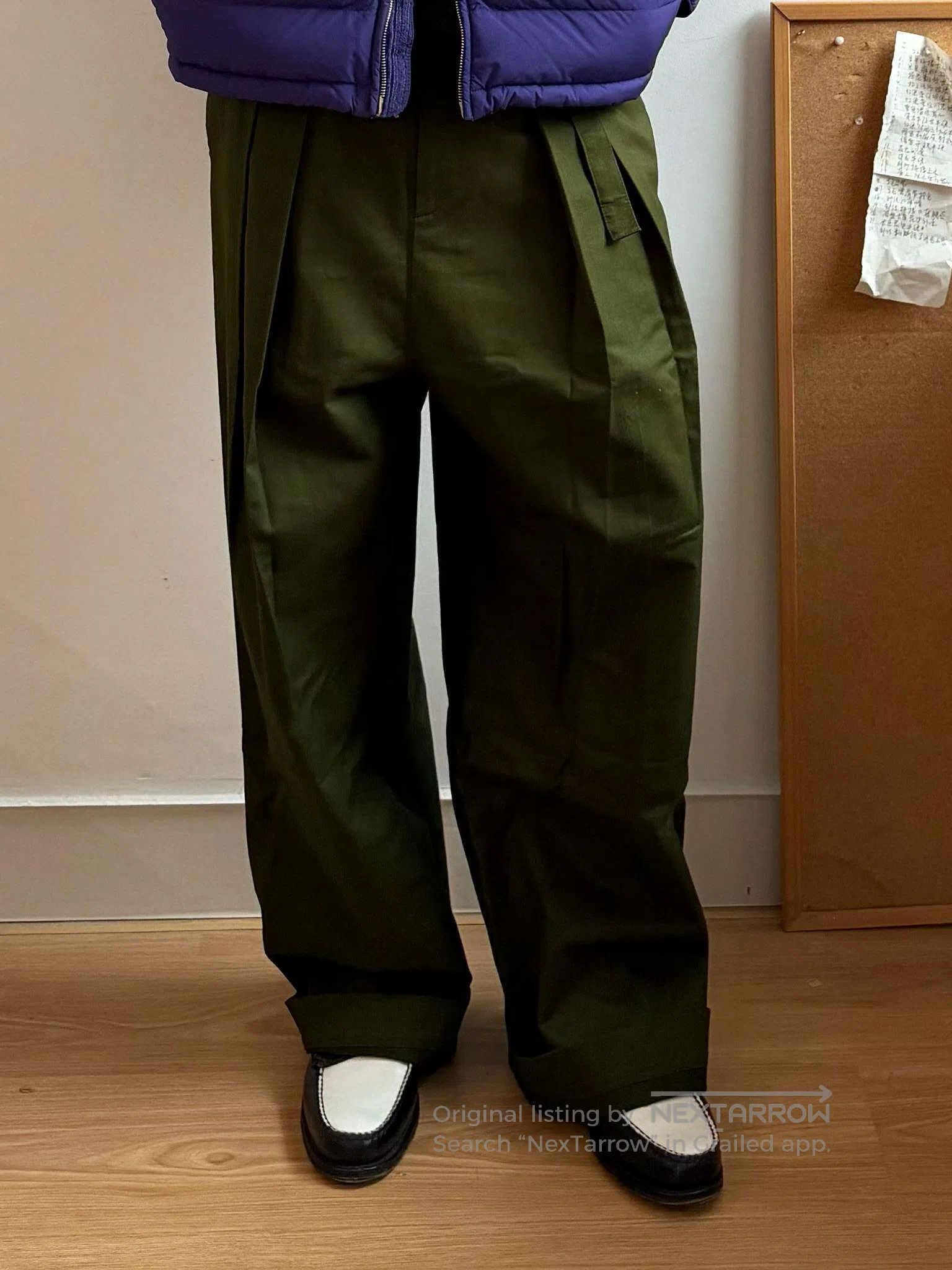 JW Anderson JW Anderson Military Green Pleated Wide Leg Casual Pants Size US 32 / EU 48 - 7 Thumbnail