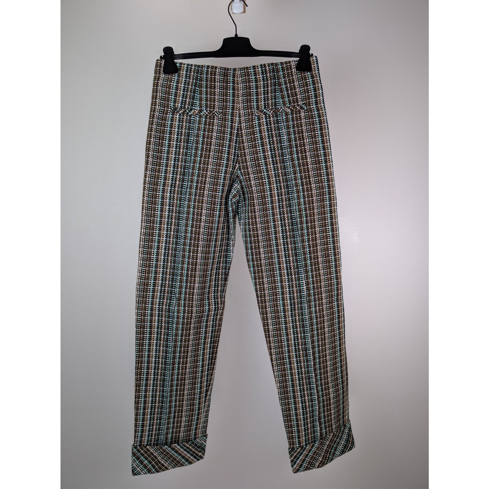 Bottega Veneta o1rshd1 Cotton Check Tailored Trousers Pants in Multicolor Size US 34 / EU 50 - 1 Thumbnail
