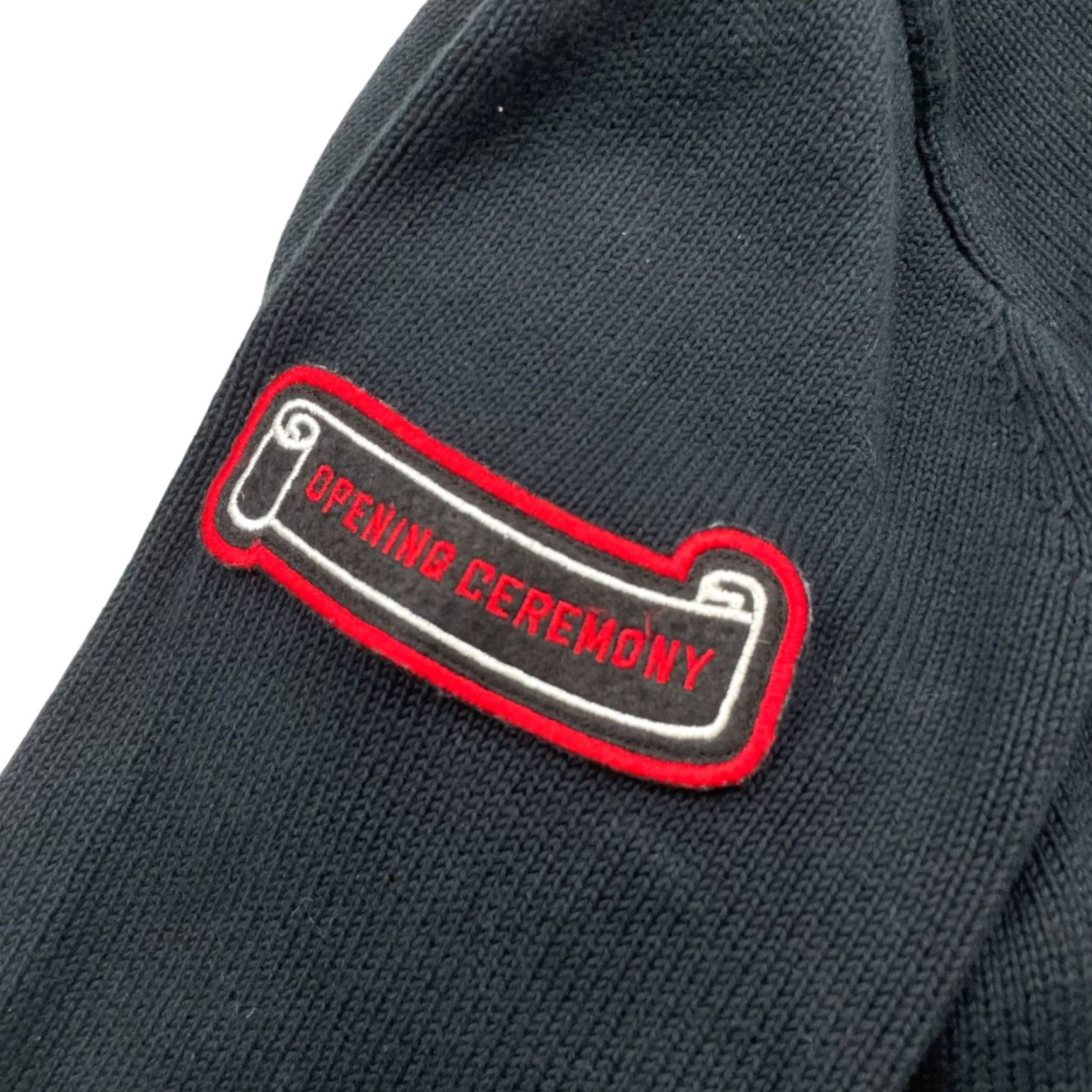 Opening Ceremony Opening Ceremony Cardigan Sweater Mens Black XL Cardigan Cotton Blend Sleeve Patches Button Closure Vintage? No Size US L / EU 52-54 / 3 - 3 Thumbnail