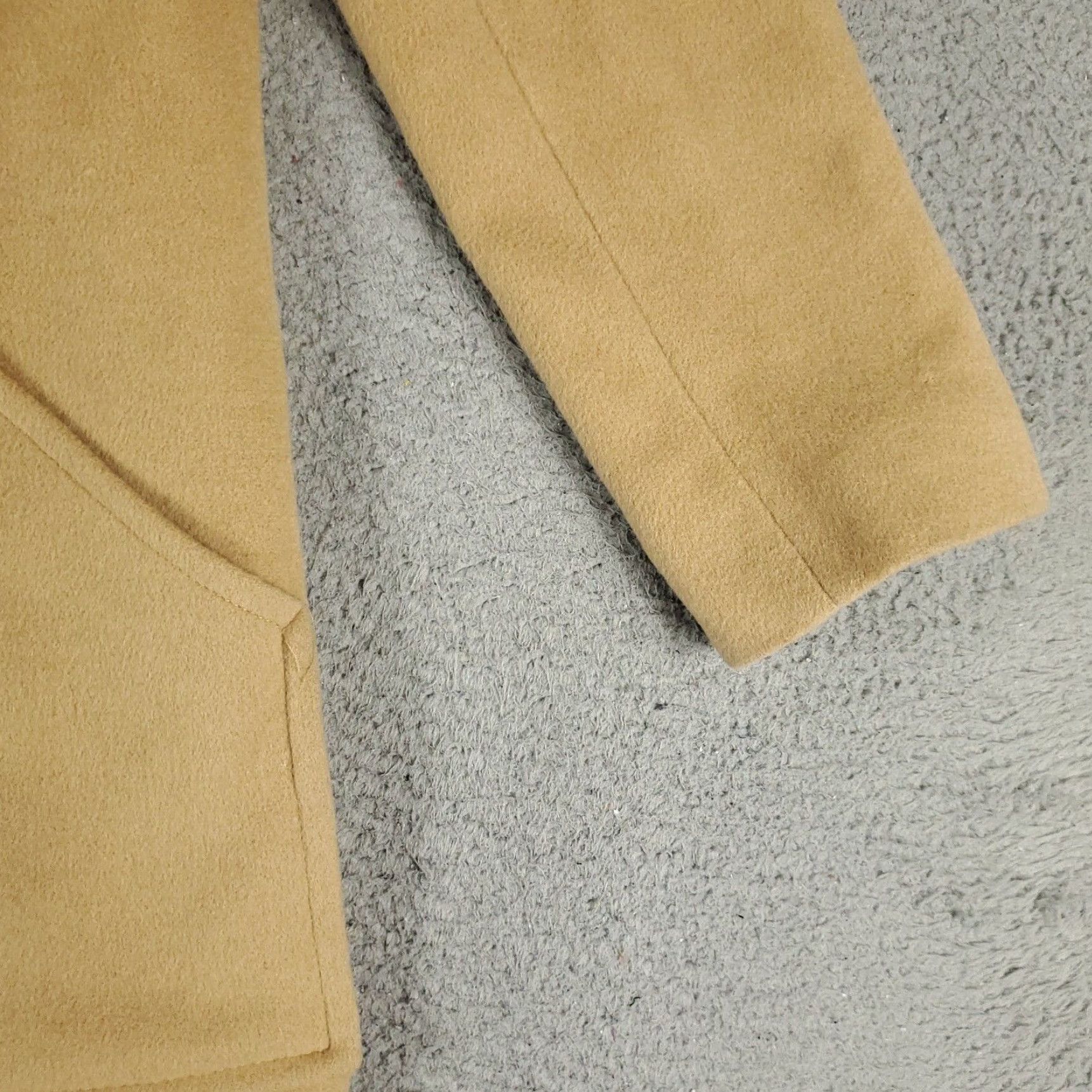 Camel VINTAGE Larry Levine Coat Women's Short Parka Wool Duffle Jacket Fall Winter Feminine Brown Size XS / US 0-2 / IT 36-38 - 5 Thumbnail