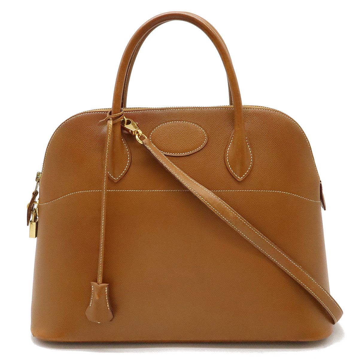 Hermes Hermes Hermes Bolide 35 Handbag 2WAY Light Brown Leather Leather Handbag in Good Condition Size ONE SIZE - 1 Thumbnail