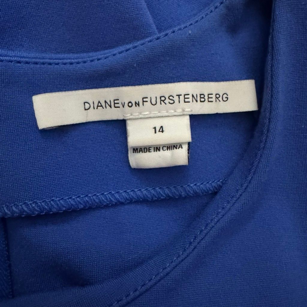 Diane von Furstenberg Diane von Furstenberg Blue Shift Dress Double Zip Sleeveless Size XL / US 12-14 / IT 48-50 - 4 Thumbnail