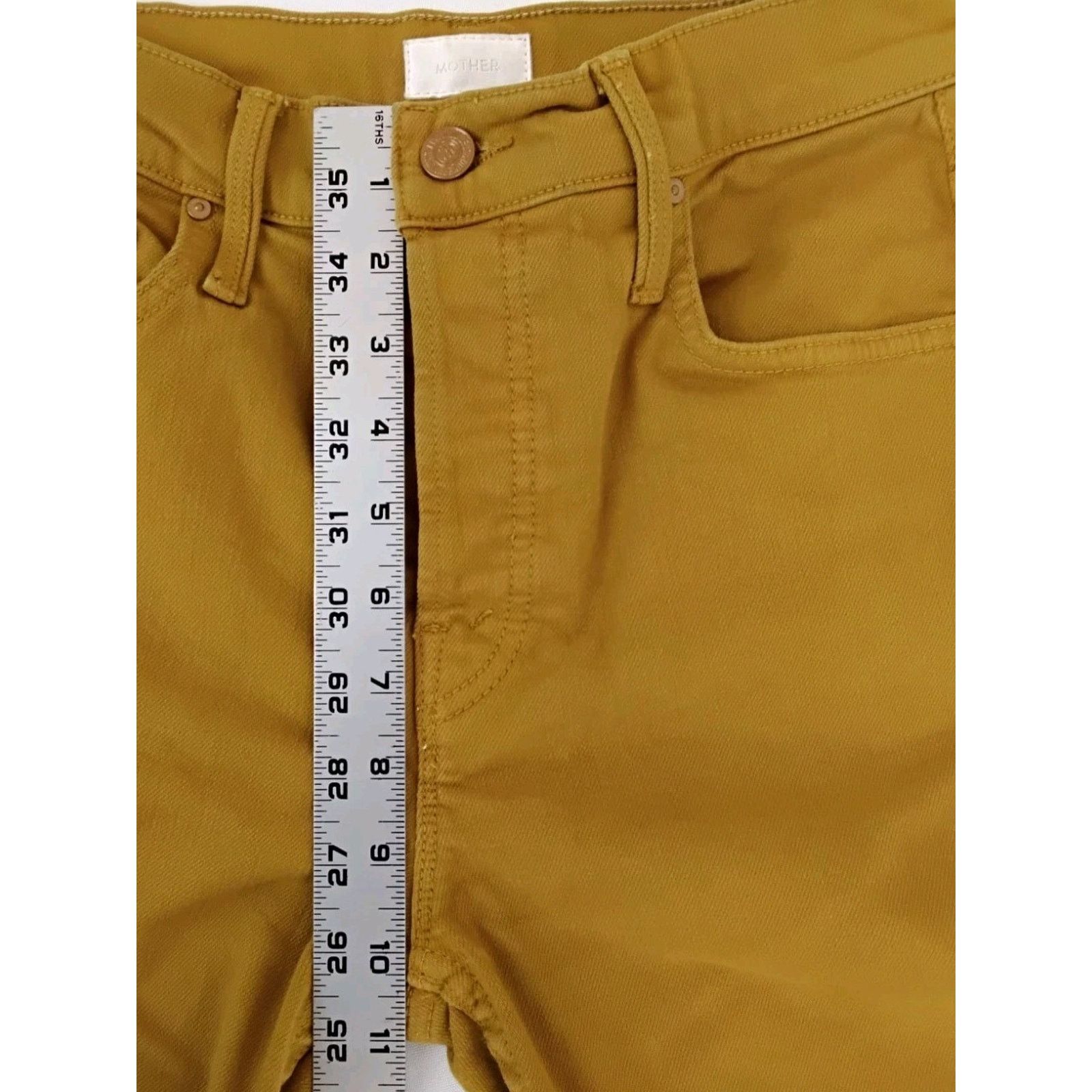 MOTHER Mother Tomcat Ankle Fray Jeans Women's 25 Mustard Yellow Size 25" / US 0 / IT 36 - 15 Thumbnail