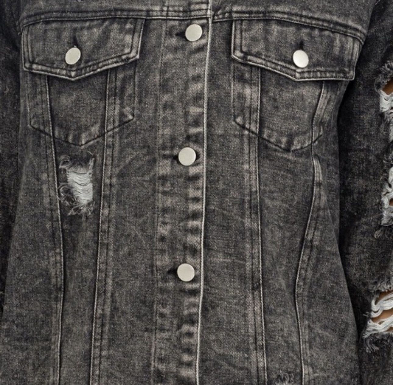 Other Hyfve Black Distress Grunge Acid Washed Denim Jacket Jacket Size S / US 4 / IT 40 - 5 Thumbnail