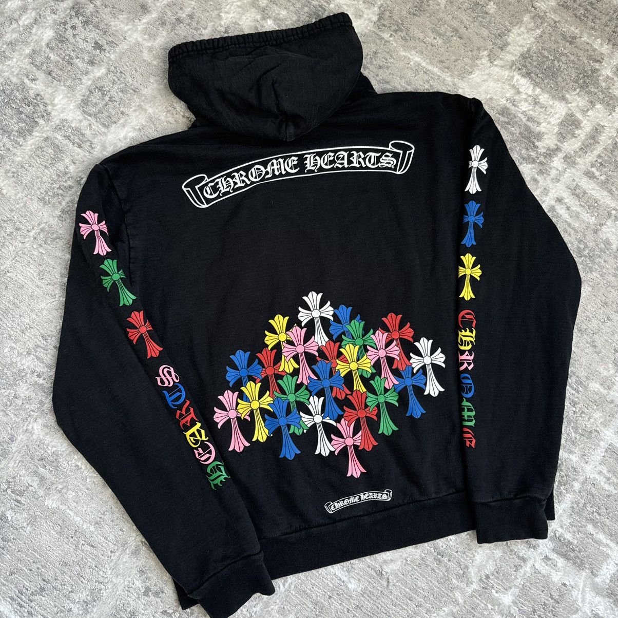 限定コラボ【Chrome Hearts x Matty Boy】Caution hoodie kamo Chrome Hearts × Matty Boy CH Matty Boy Caution Zip Hoodie