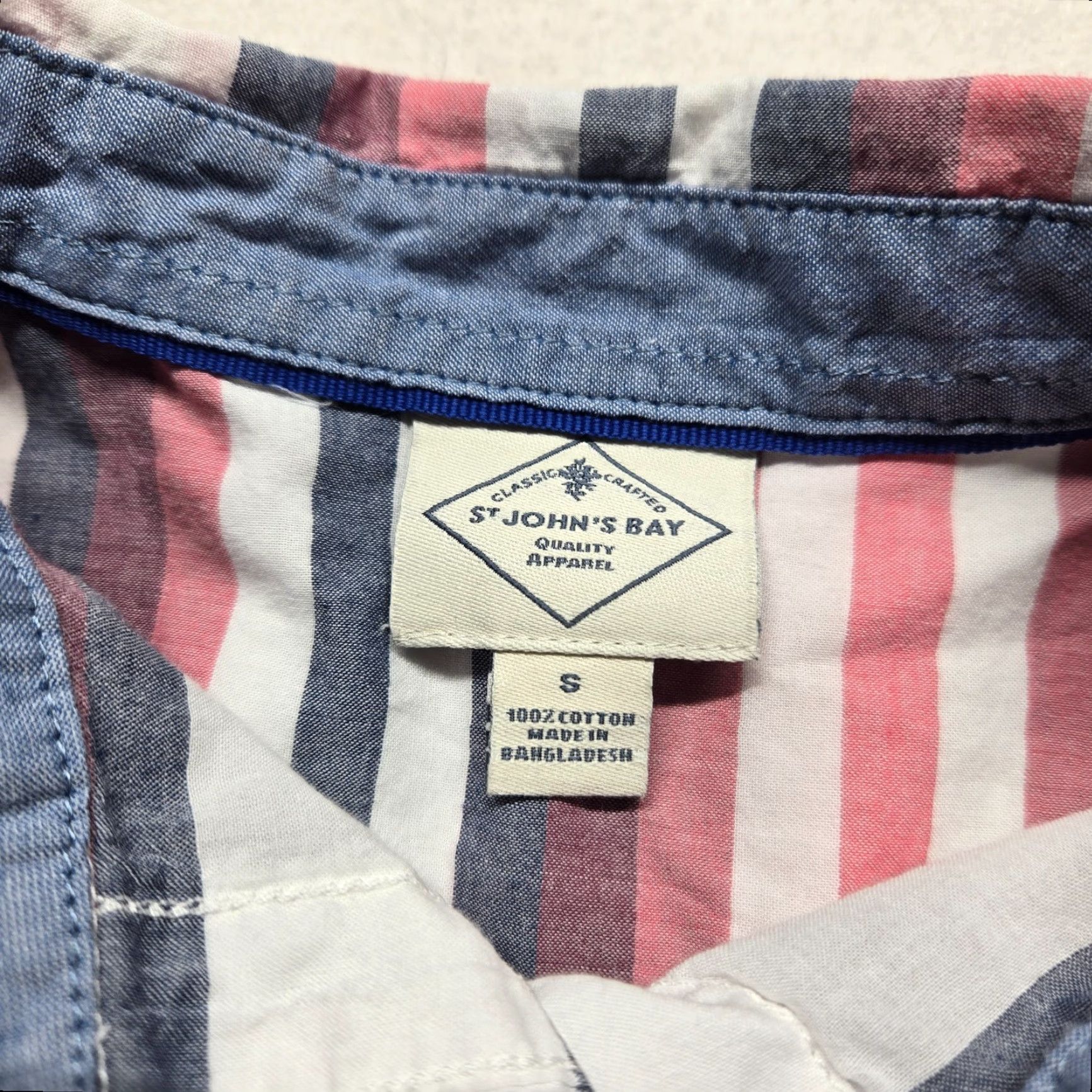 Vintage St. John's Bay Shirt Women's Small Stripe Button-Up Long Sleeve Beige White Cotton Shirt Adult Small Striped Casual Women Fashion 90s? Size S / US 4 / IT 40 - 3 Thumbnail
