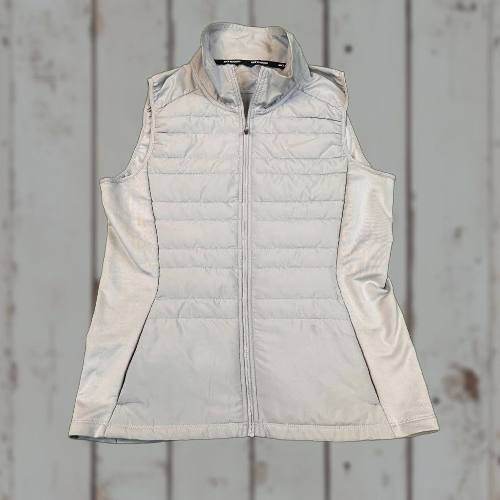 Nike Nike Running Vest Womens Medium Light Grey Full Zip Moisture Wicking Size M / US 6-8 / IT 42-44 - 1 Thumbnail