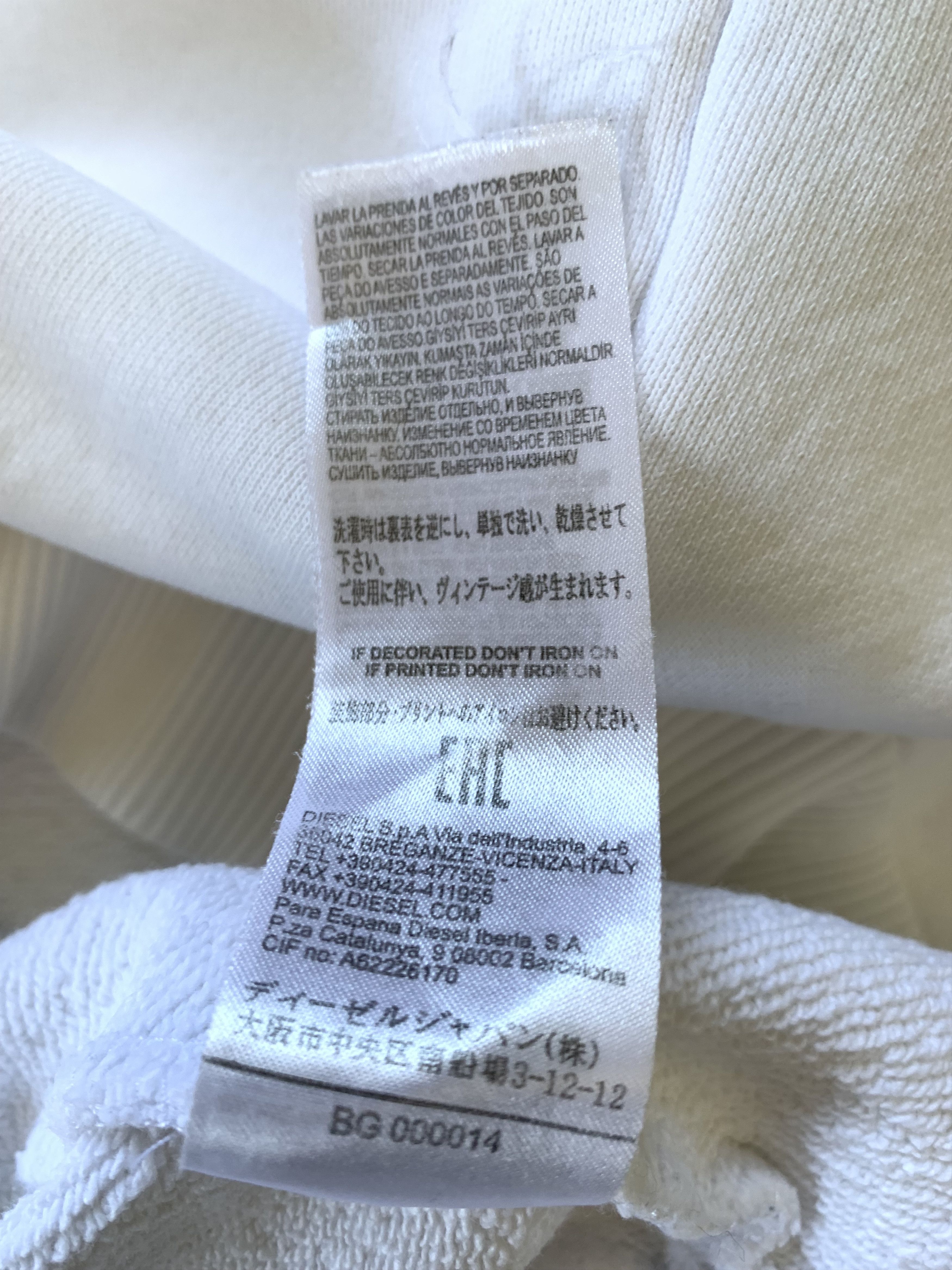 Diesel Diesel White Cotton Sweatshirt Size US L / EU 52-54 / 3 - 8 Thumbnail