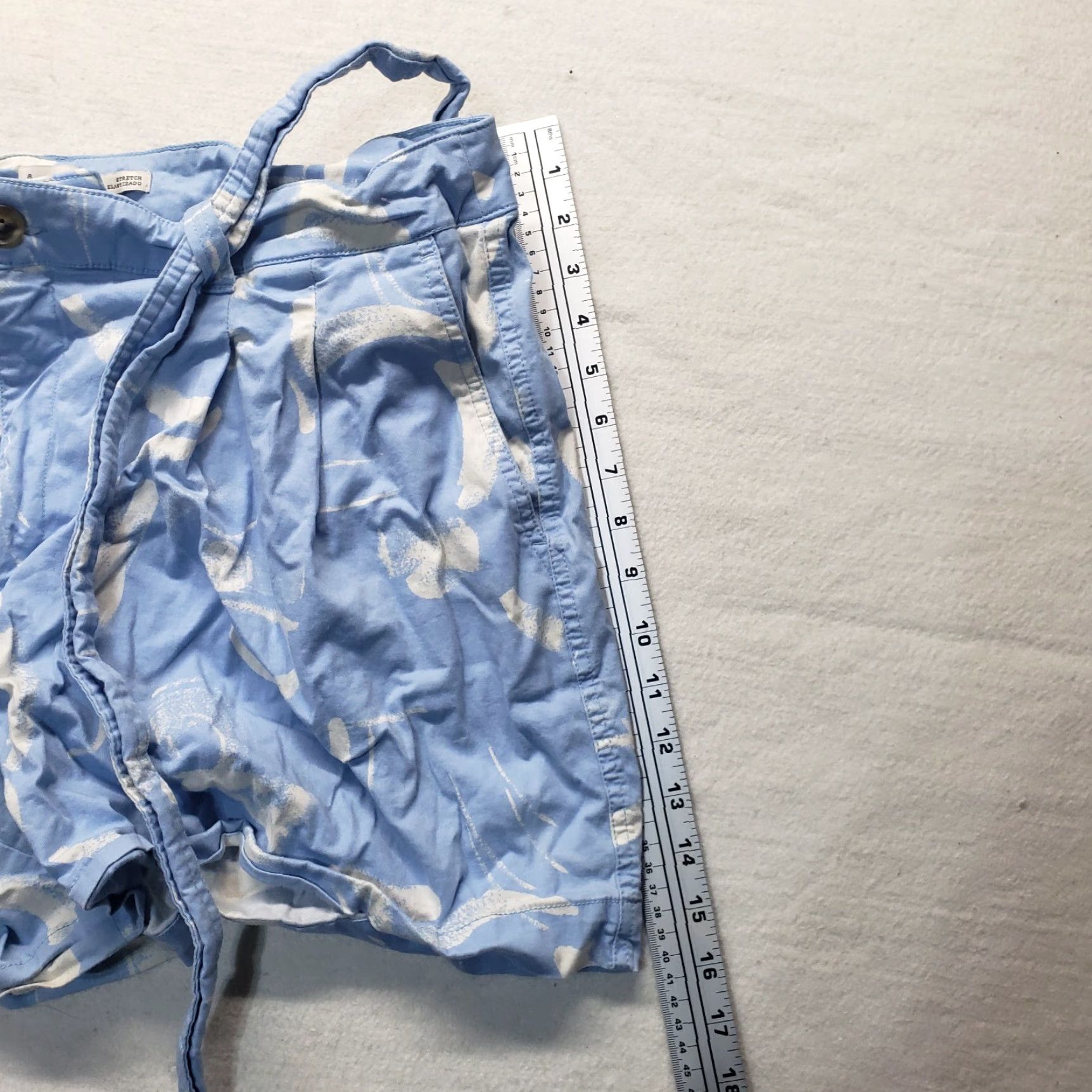 Vintage A NEW DAY Blue Pleated Comfort Stretch Midi Chino Shorts Women's Plus Size 18 Size 40" / US 18 - 3 Thumbnail