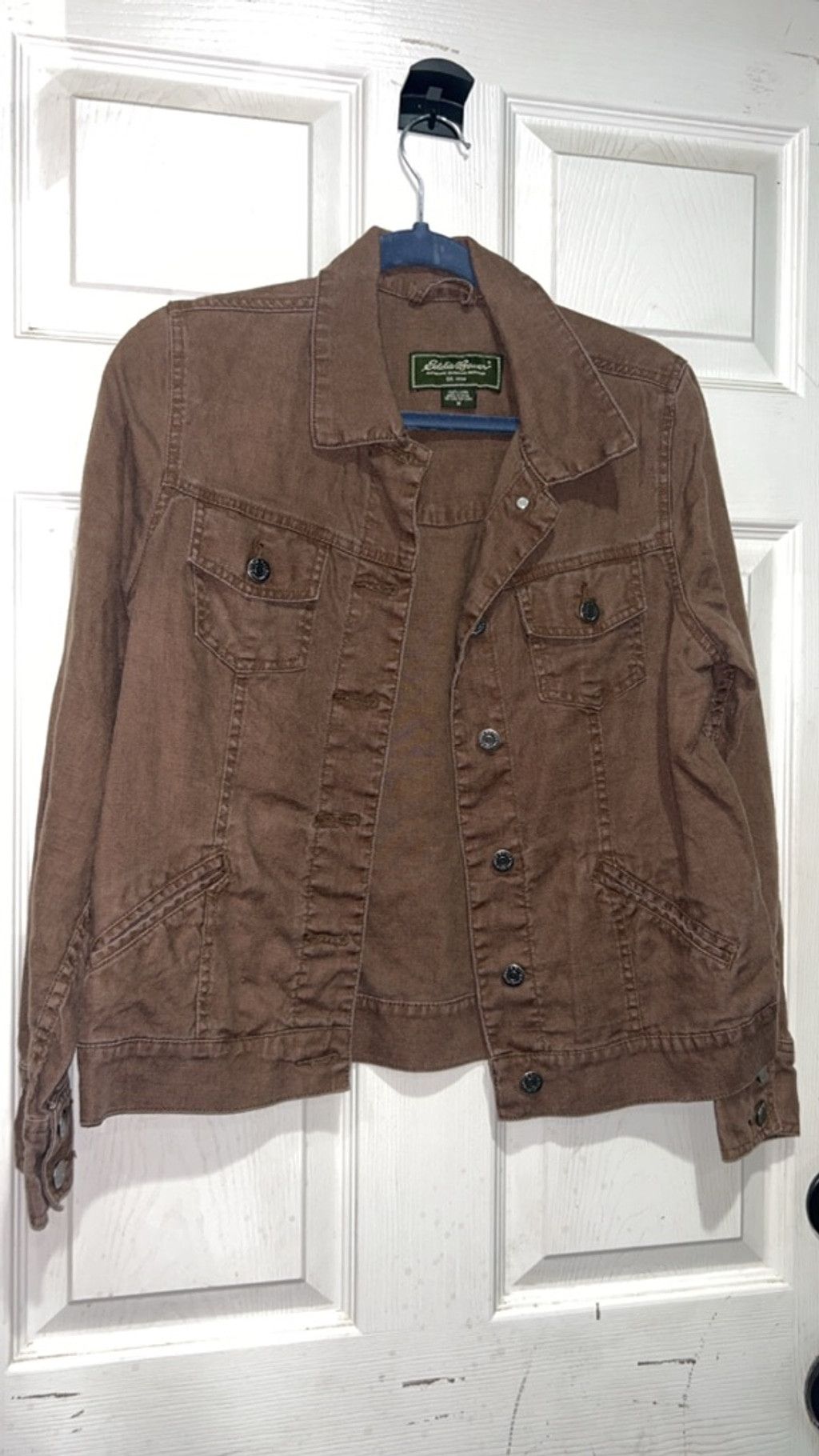 Eddie Bauer Women's Eddie Bauer Brown Linen Utility Jacket M Size M / US 6-8 / IT 42-44 - 2 Thumbnail