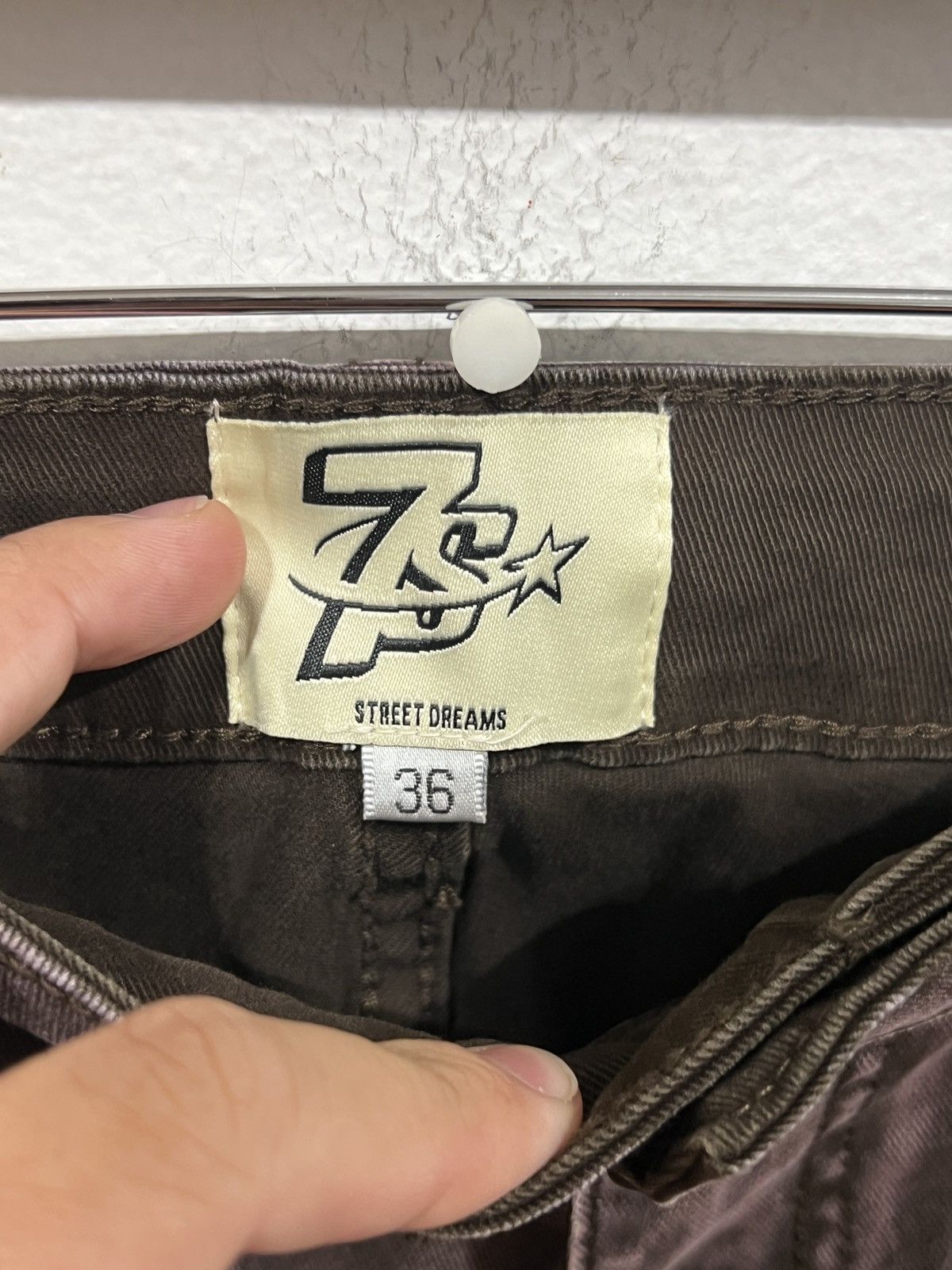 TRIPLE SEVENS Triple Sevens Brown Painted Jeans Size US 36 / EU 52 - 3 Thumbnail