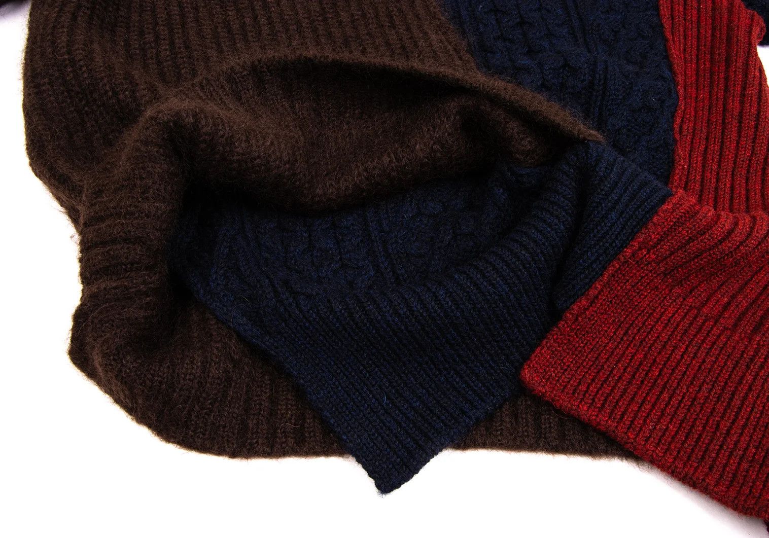 Kolor Crazy Pattern Chunky Knit in Dark Brown Size US M / EU 48-50 / 2 - 9 Thumbnail
