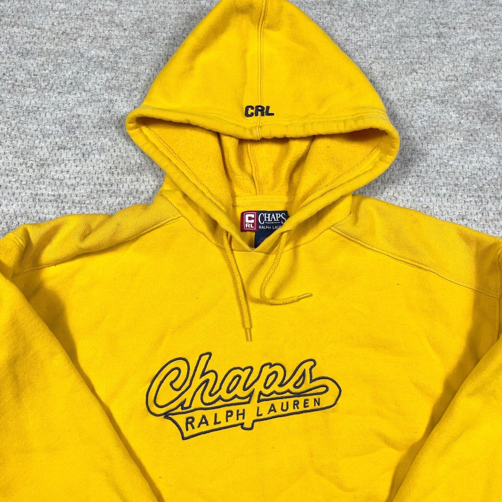 Chaps VINTAGE Chaps Ralph Lauren Hoodie Men XL Yellow Sweatshirt Script Spell Out Y2K Size US XL / EU 56 / 4 - 2 Thumbnail