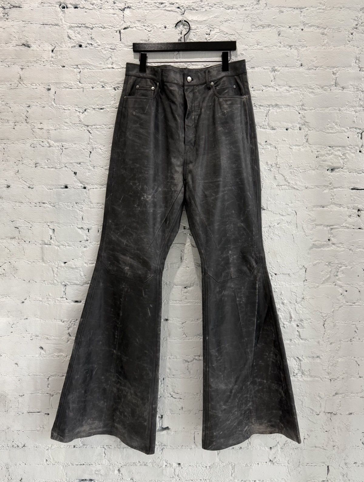 Rick Owens RICK OWENS ‘BOLAN’ DISTRESSED LEATHER PANTS Size US 34 / EU 50 - 1 Thumbnail