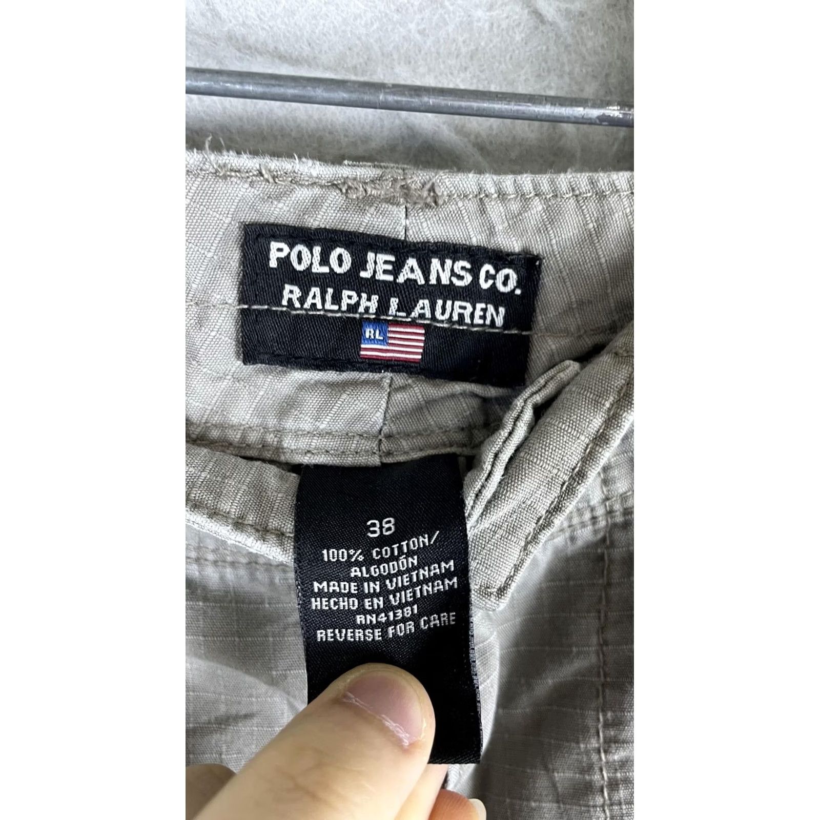 Vintage Polo Jeans Co. Ralph Lauren Cargo Shorts Mens 38 Gray Ripstop 11 Inseam Casual Size US M / EU 48-50 / 2 - 4 Thumbnail