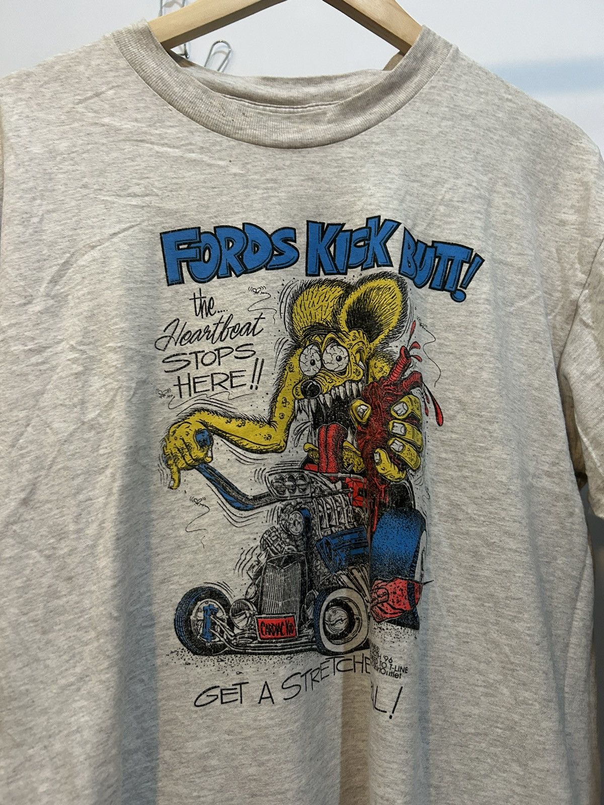 Vintage 1990 Rat fink Ford Kicks Butt art t-shirt