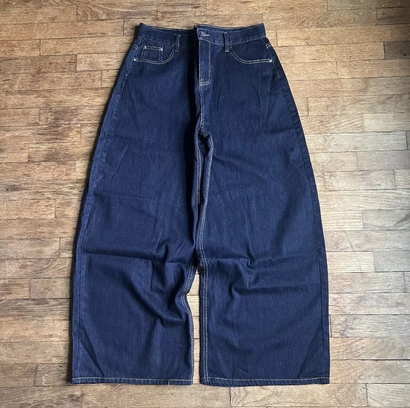 Jean × Vintage Baggy Navy Blue Denim Jeans Size US 32 / EU 48 - 1 Thumbnail