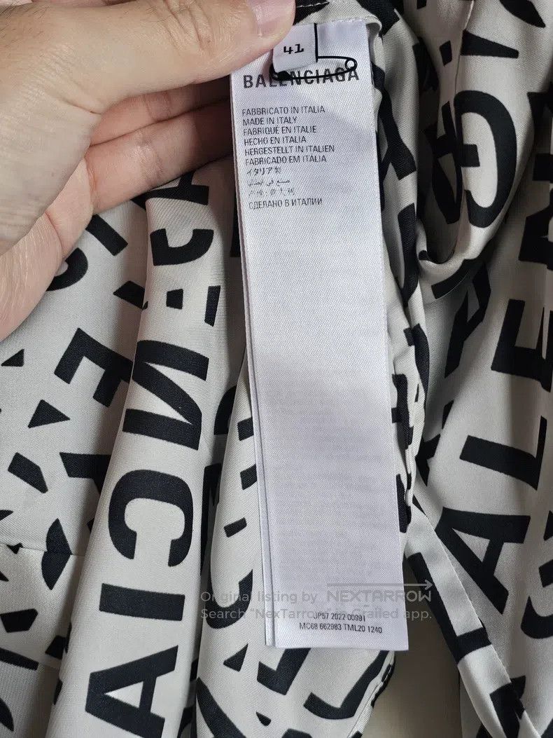 Balenciaga Balenciaga size 41 Full-print logo long-sleeve shirt Size US XL / EU 56 / 4 - 7 Thumbnail