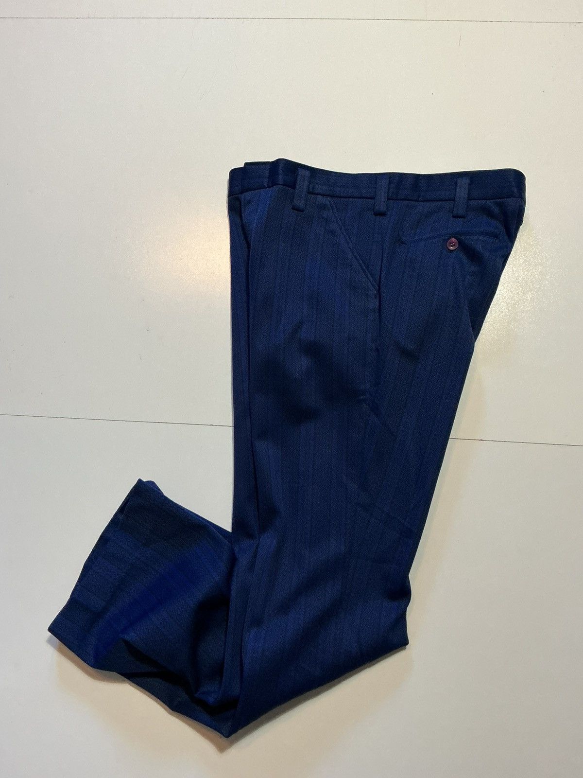Vintage Vintage 70s Stripe Flare Disco Mod Leisure Dress Pants Size US 34 / EU 50 - 2 Thumbnail