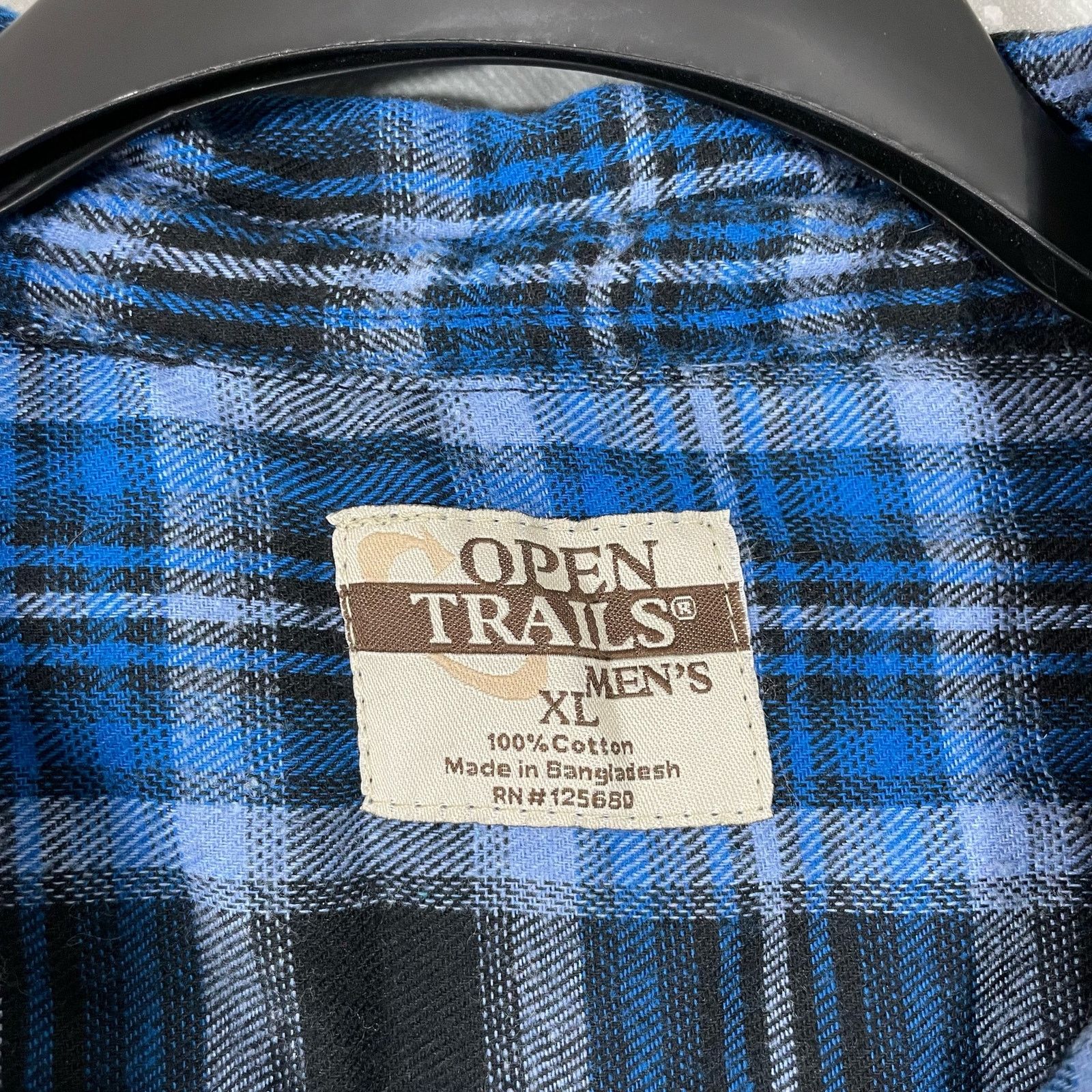 Vintage Open Trails Blue Plaid Workwear Flannel Button Up Shirt - XL Size US XL / EU 56 / 4 - 4 Thumbnail
