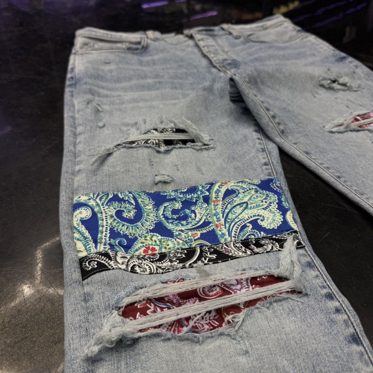 Amiri Amiri Pajama Art Patch Jeans Light Blue Size US 38 / EU 54 - 5 Thumbnail