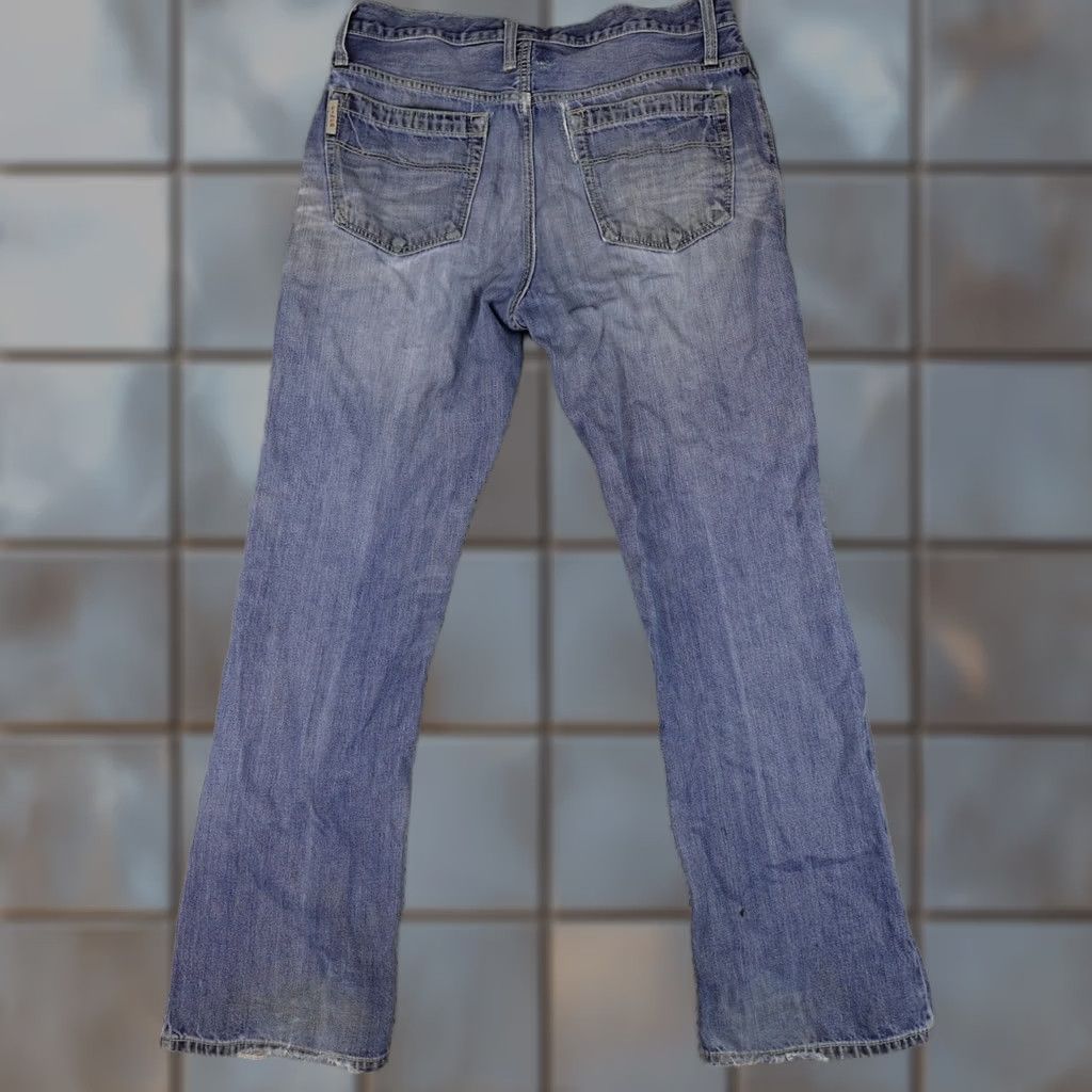 Denime Cinch Jeans Mens 35 (32x32 Actual) Blue Denim Light Wash Western Work Wear Jeans Mens Regular Blue USA 90s Style Size US 35 - 1 Thumbnail