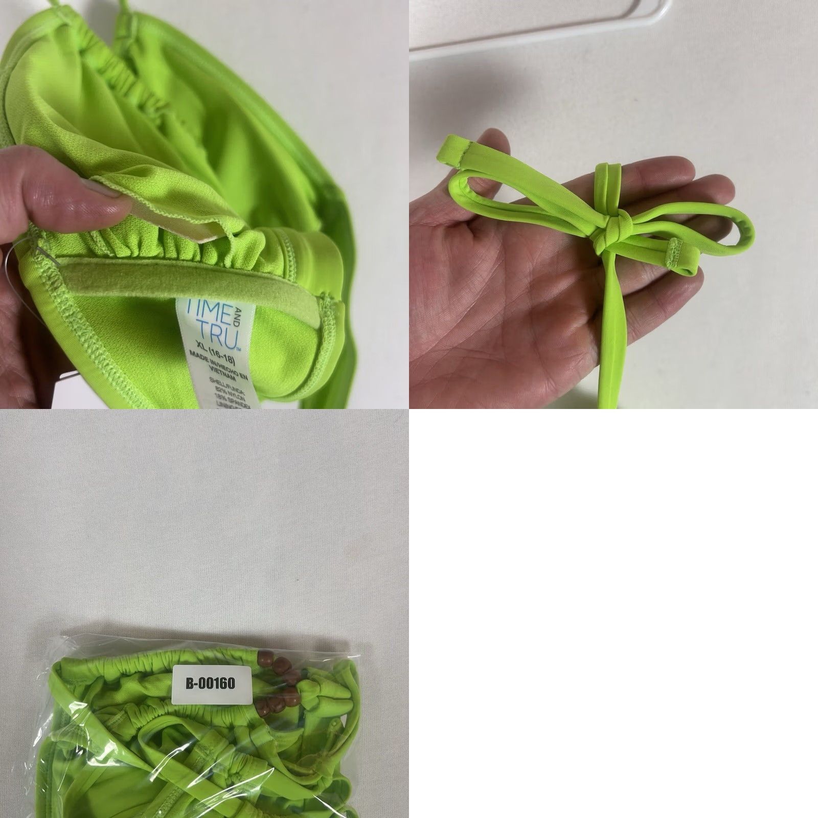 Vintage Time And Tru Bikini Top Womens XL 16-18 Green NWT Halter Padded Stretch Swim Top NWT Size XL / US 12-14 / IT 48-50 - 8 Thumbnail