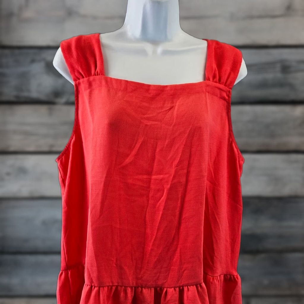 Loft VINTAGE? No. (Skip) Ann Taylor LOFT Womens Top Sz Large Solid Pink Sleeveless Square Neck Tank Shirt Ladies? Size L / US 10 / IT 46 - 1 Thumbnail