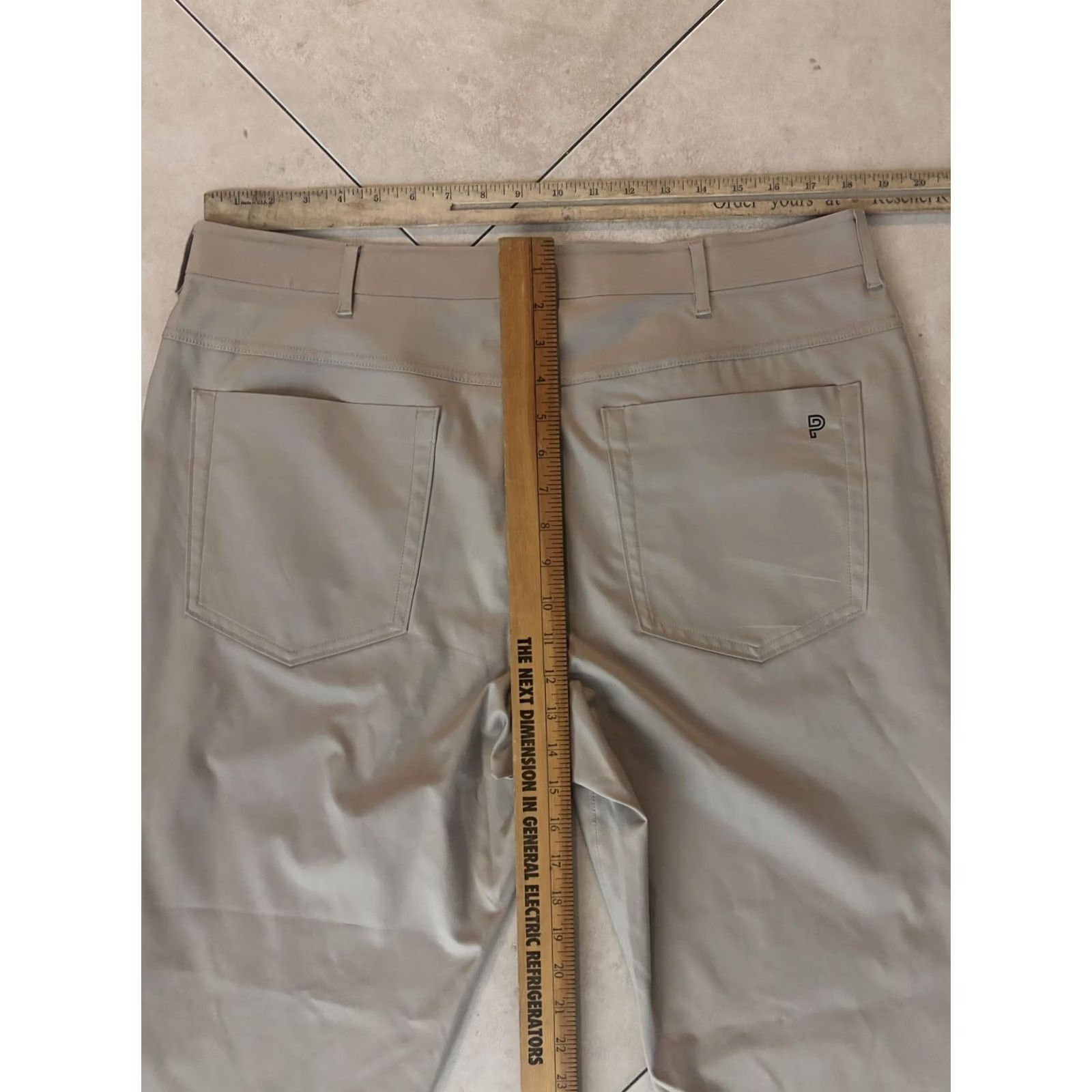Vintage Public Rec Pants Mens 36x32 Beige Chino 5 Pocket Casual Golf Travel Flat Front Size US 36 / EU 52 - 7 Thumbnail