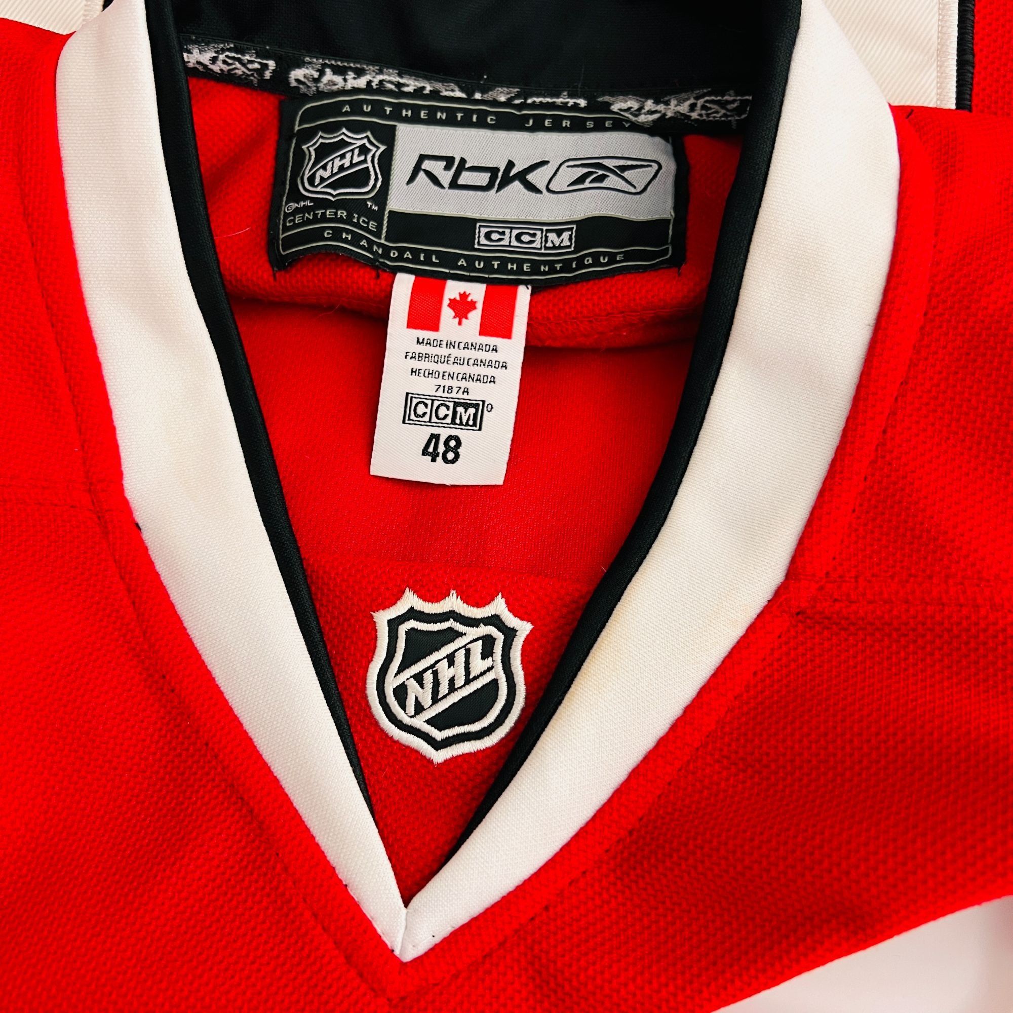 Reebok Chicago Blackhawks Patrick Sharp Capt 2010 Stanley Cup Sewn Size US XL / EU 56 / 4 - 10 Thumbnail