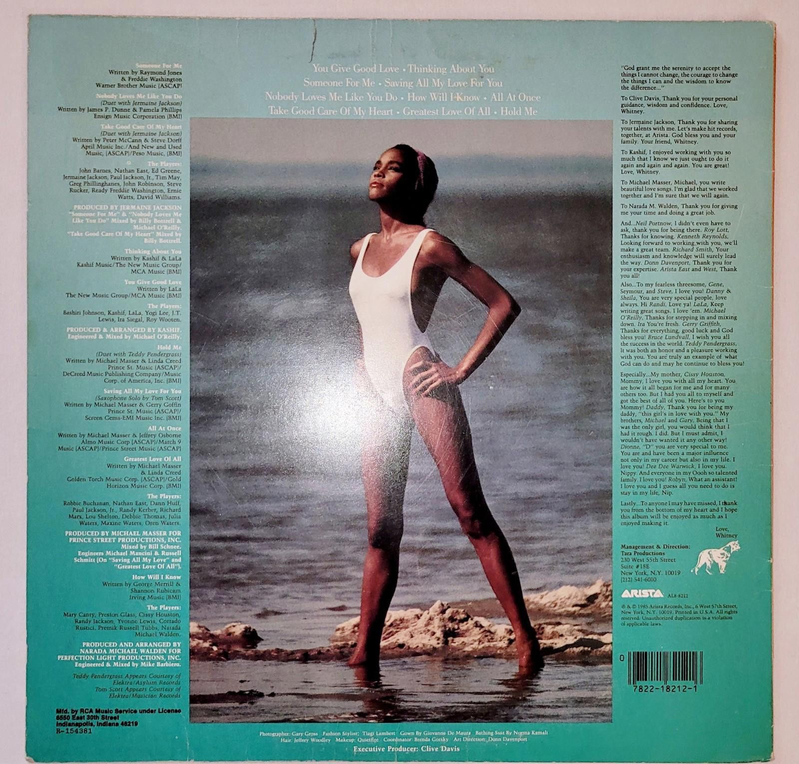 Designer Whitney Houston Self Titled (Vinyl, 1985) Size ONE SIZE - 2 Thumbnail