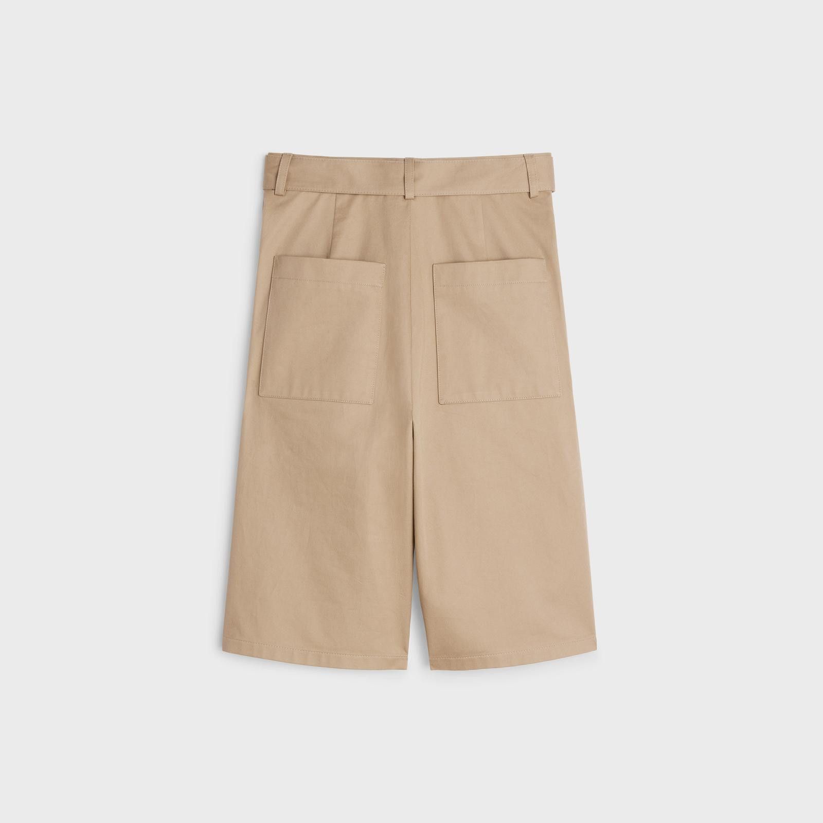 Celine o1bcso1str0824 Cargo Shorts In Cotton Gabardine in Beige Size 26" / US 2 / IT 38 - 2 Thumbnail
