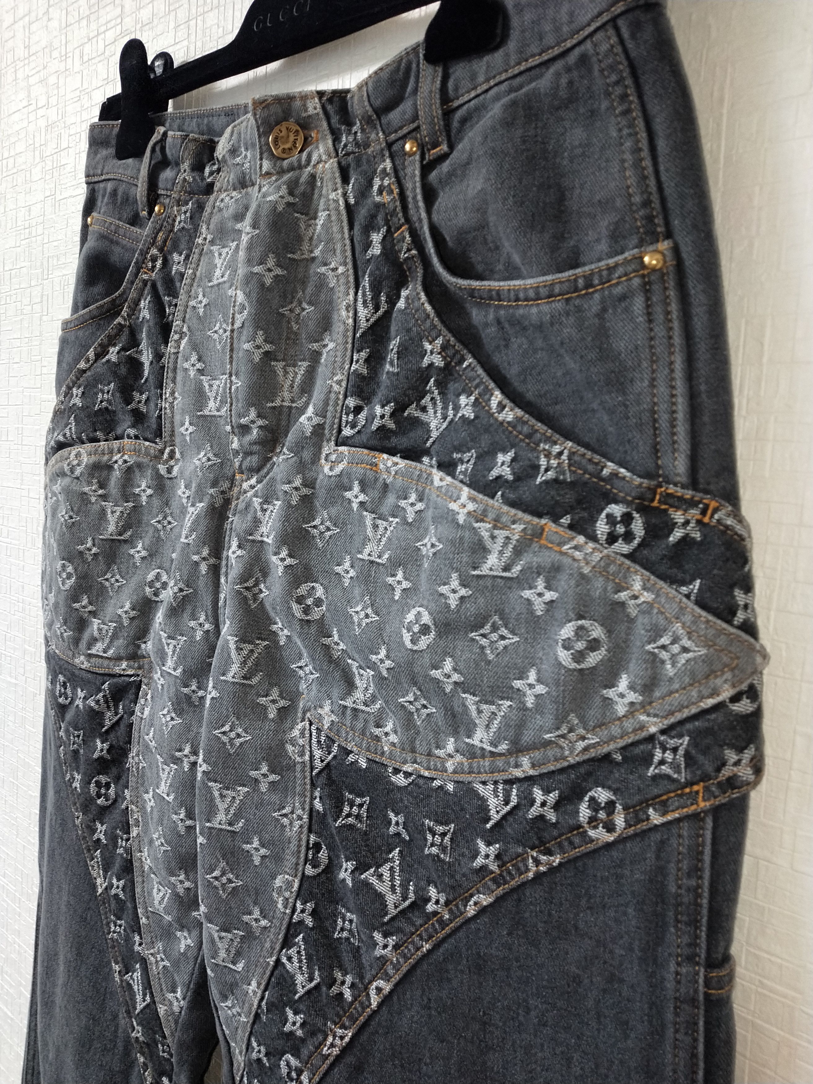 Louis Vuitton Monogram Flower Denim Jeans Size US 33 - 3 Thumbnail