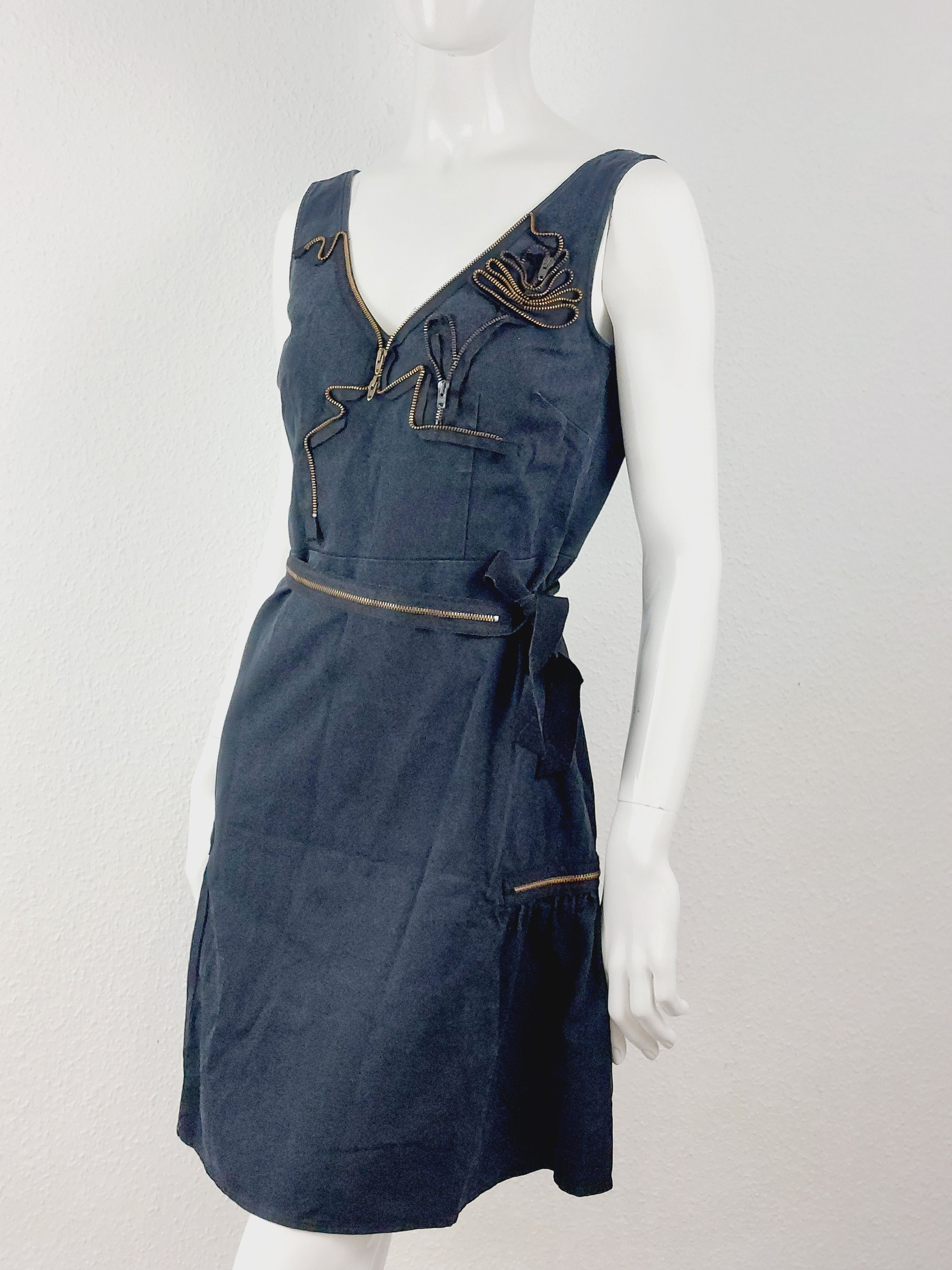 Moschino Moschino Cheap and Chic Zip Zipper Denim Jeans Midi Dress Size S / US 4 / IT 40 - 2 Thumbnail