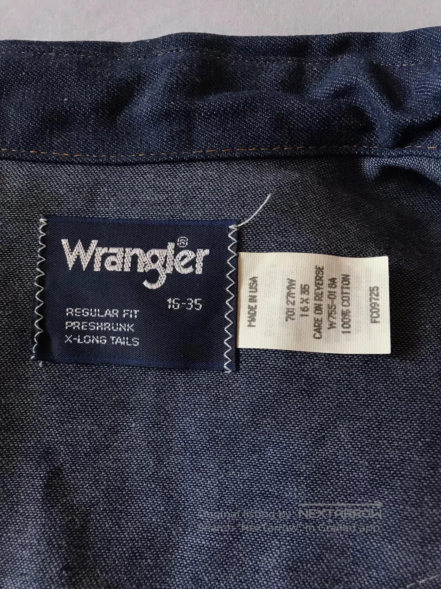 Wrangler Wrangler 70127MW Western Denim Shirt. Size US M / EU 48-50 / 2 - 9 Thumbnail