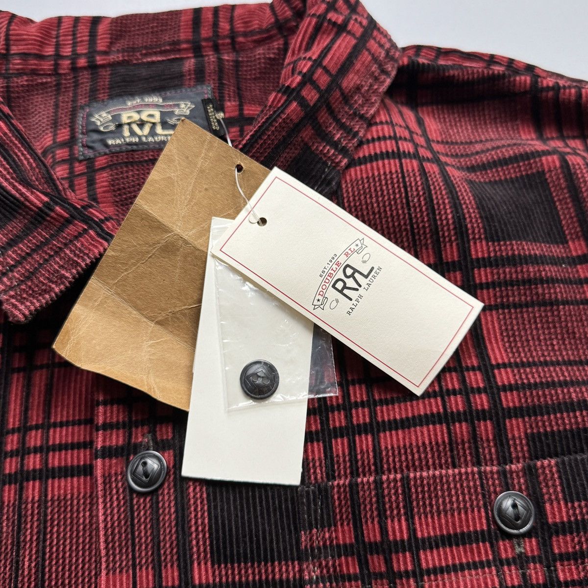RRL Ralph Lauren RRL - Corduroy Monterey Checked Camp Shirt Size US XL / EU 56 / 4 - 10 Thumbnail