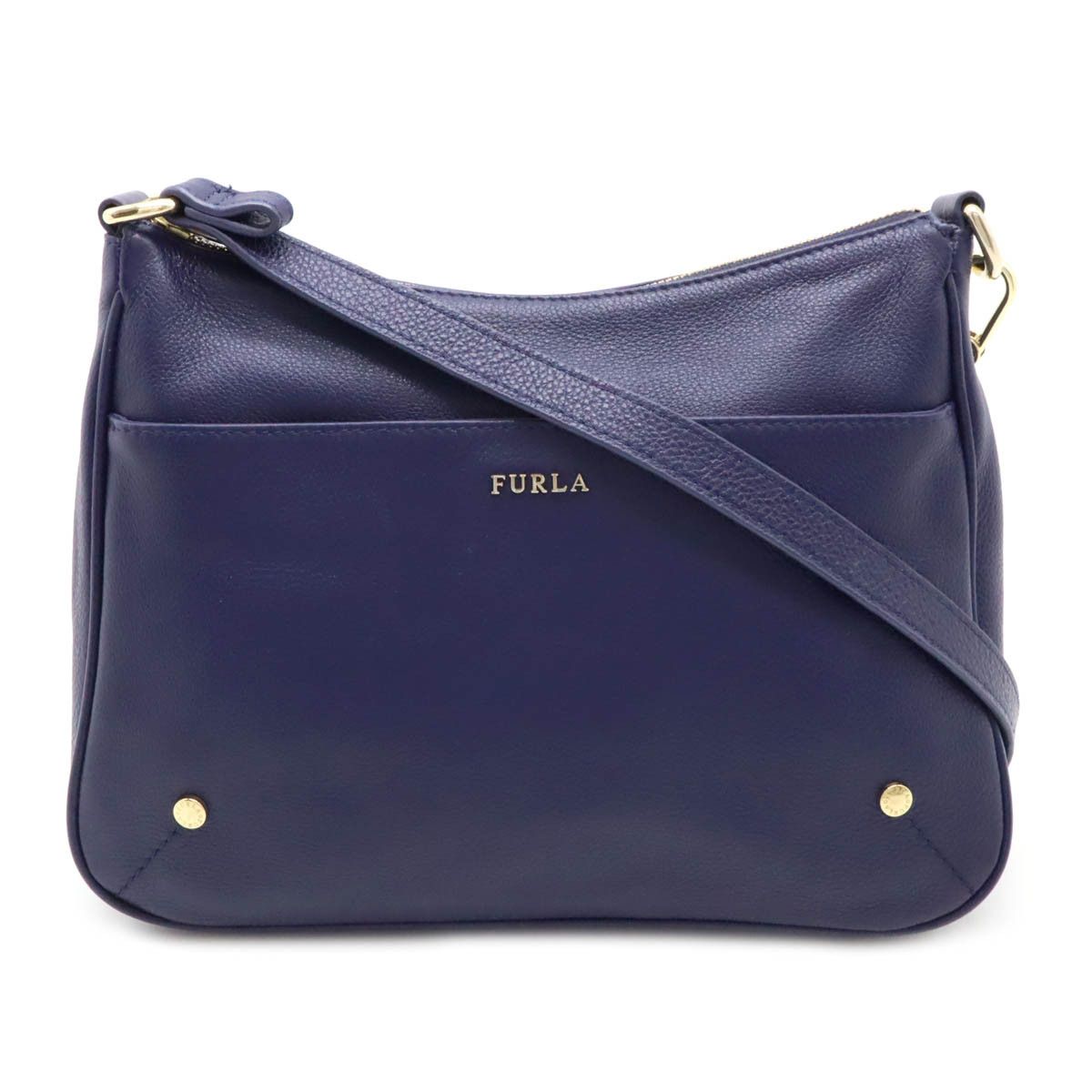 Furla Furla Leather Shoulder Bag Navy Leather Crossbody Bag in Blue, Women's