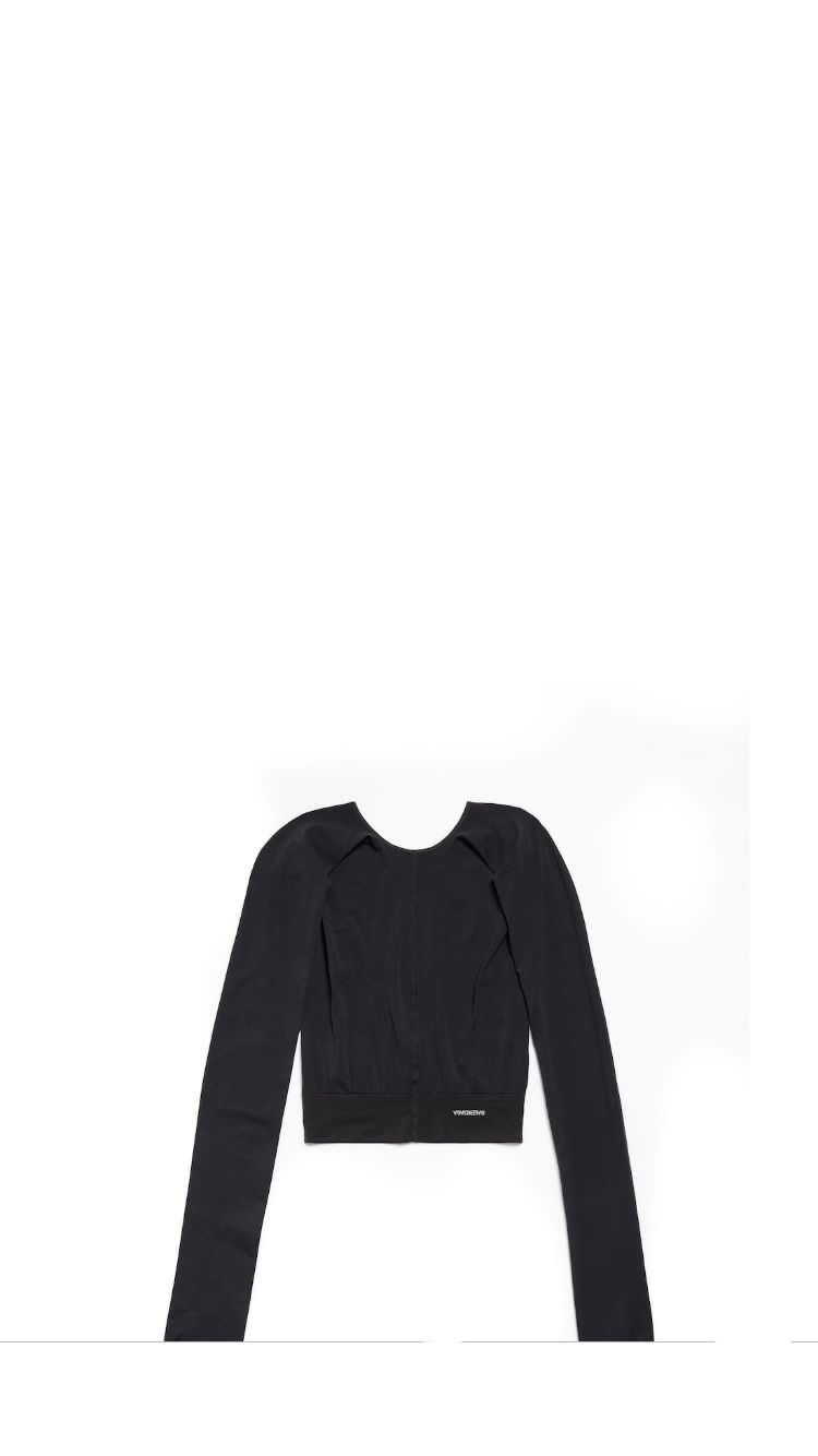 Balenciaga o1mt1gz0325 Long Sleeve Tights Top in Black Size XL / US 12-14 / IT 48-50 - 1 Preview