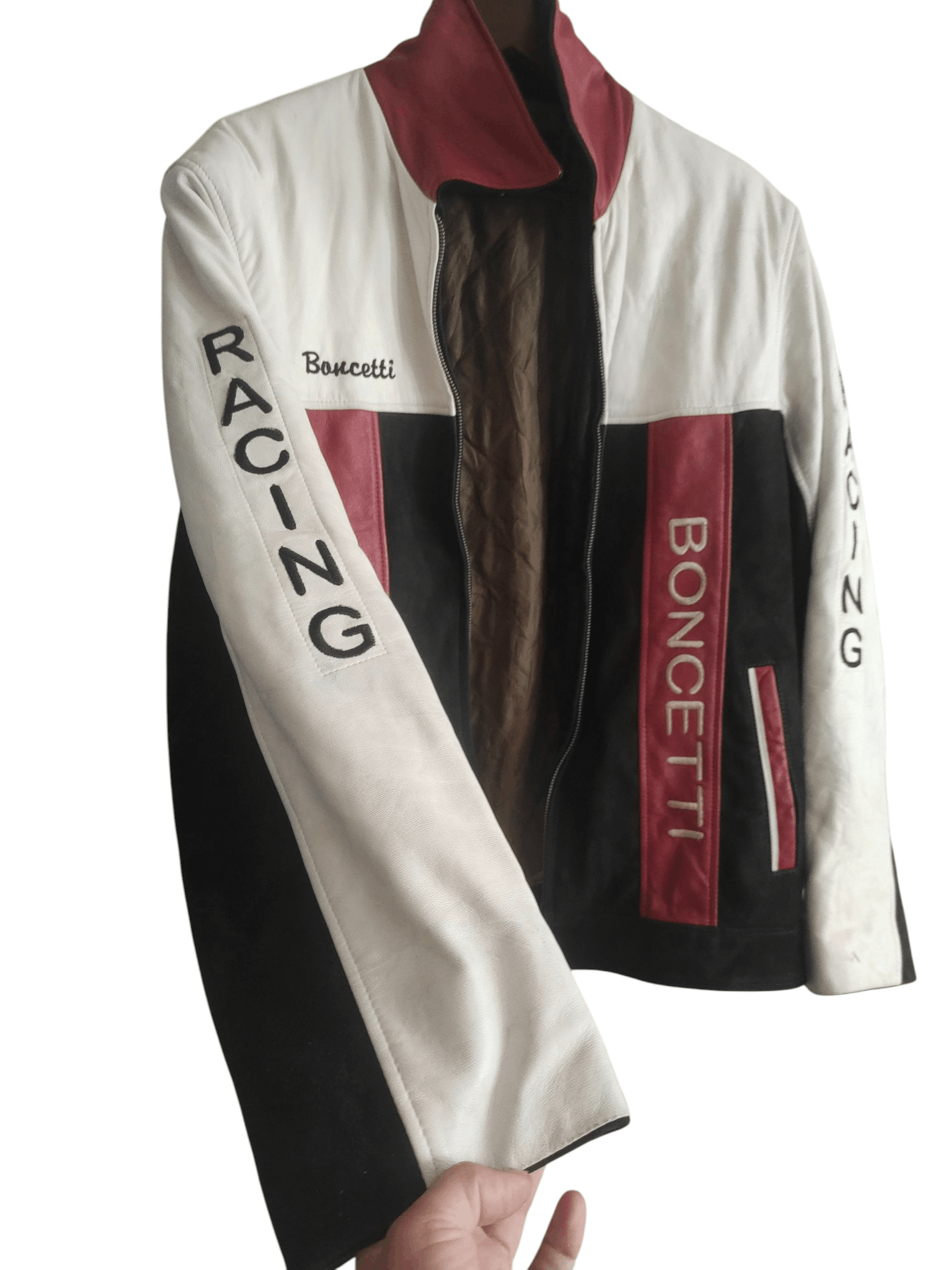 Genuine Leather Boncetti Vintage Y2K Leather Motorcycle Racing Jacket Size L Size US L / EU 52-54 / 3 - 8 Thumbnail