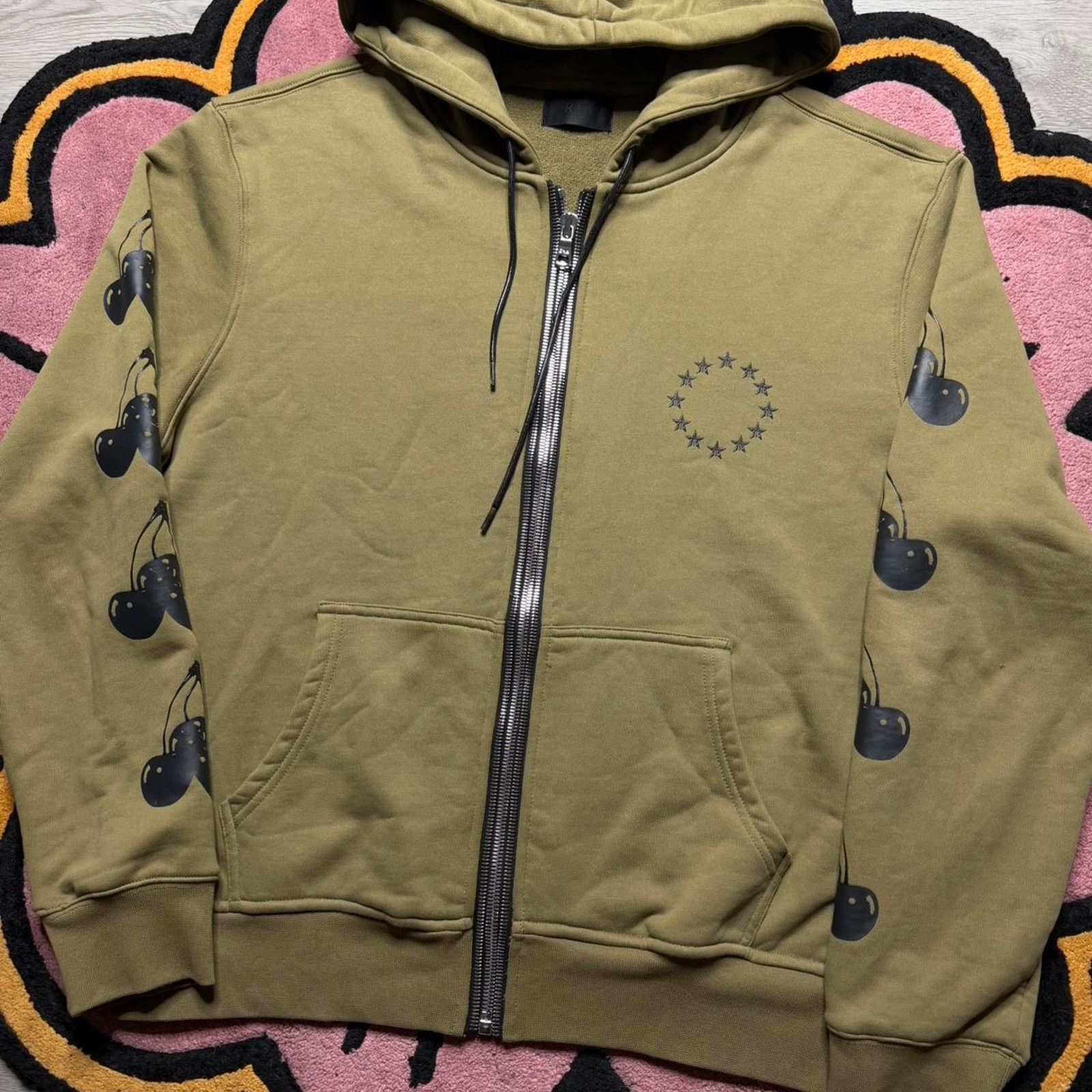 Rta RTA Floyd Full Zip Graphic Logo Hoodie Size Medium Green Size US M / EU 48-50 / 2 - 2 Thumbnail
