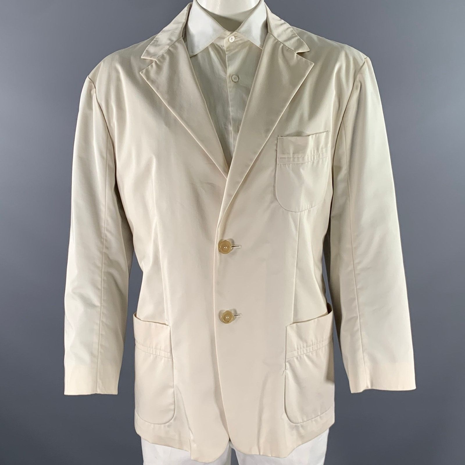 Gianfranco Ferre Gianfranco Ferre 50 Cream Ivory Cotton Blend Sport Coat Size 50R - 1 Thumbnail