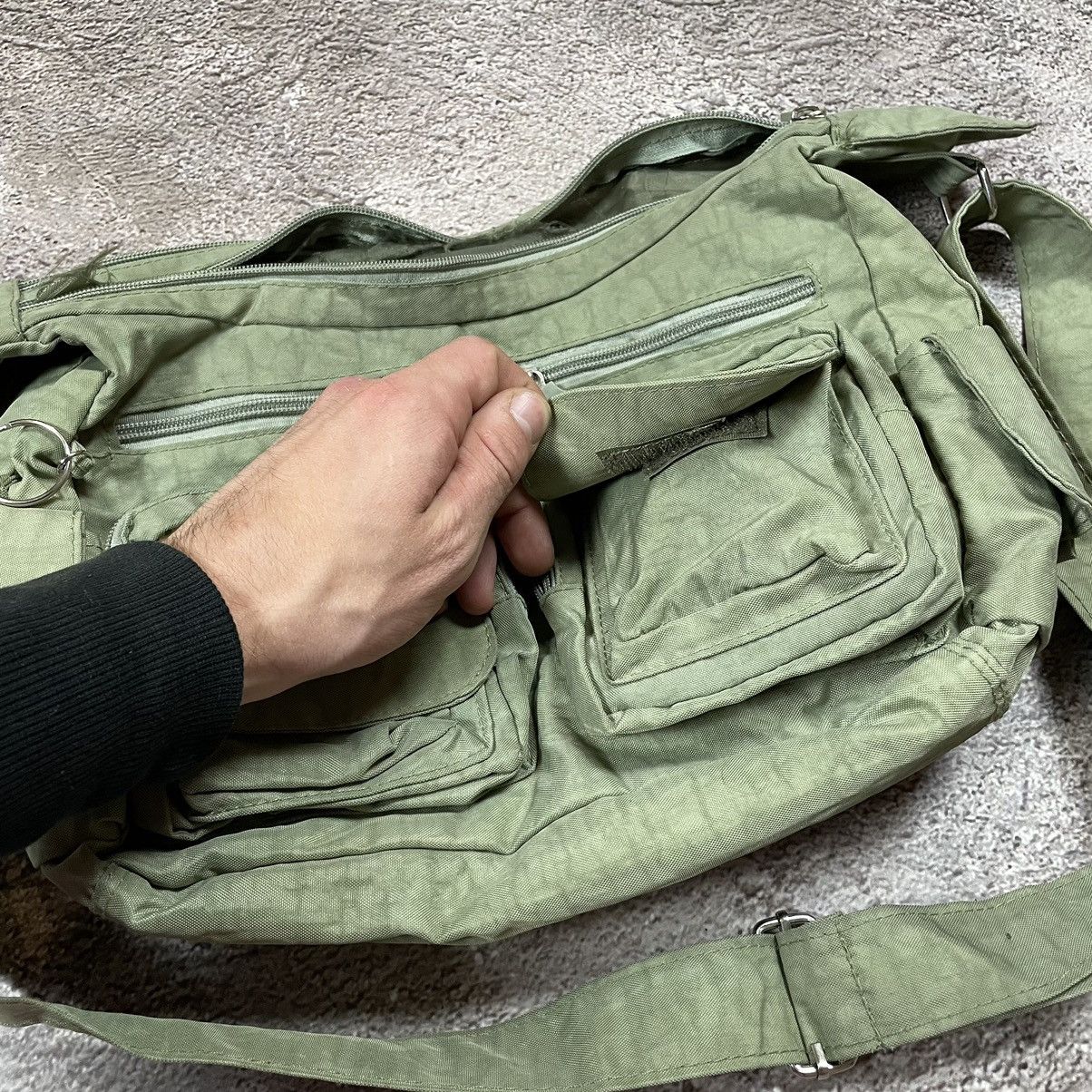 Vintage Vintage 90s Japanese Nylon Shoulder Bag Alt Goth Punk OS Size ONE SIZE - 10 Thumbnail