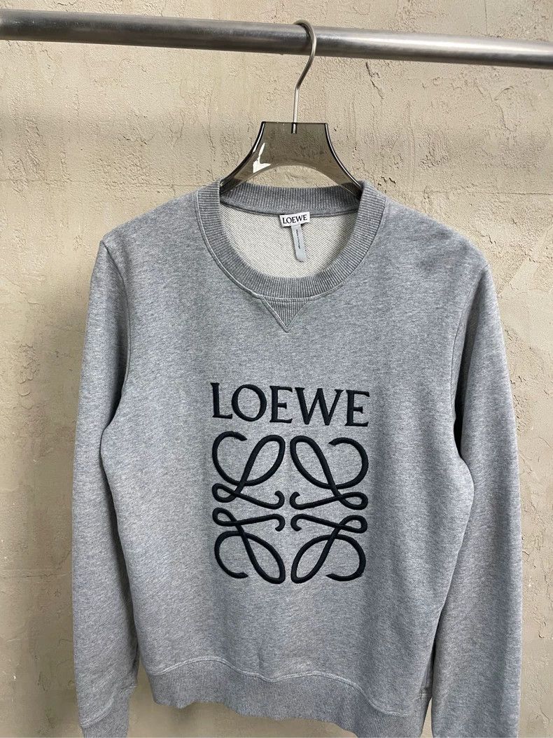 Loewe LOEWE Gray embroidered Logo round neck sweater Size XS / US 0-2 / IT 36-38 - 3 Thumbnail