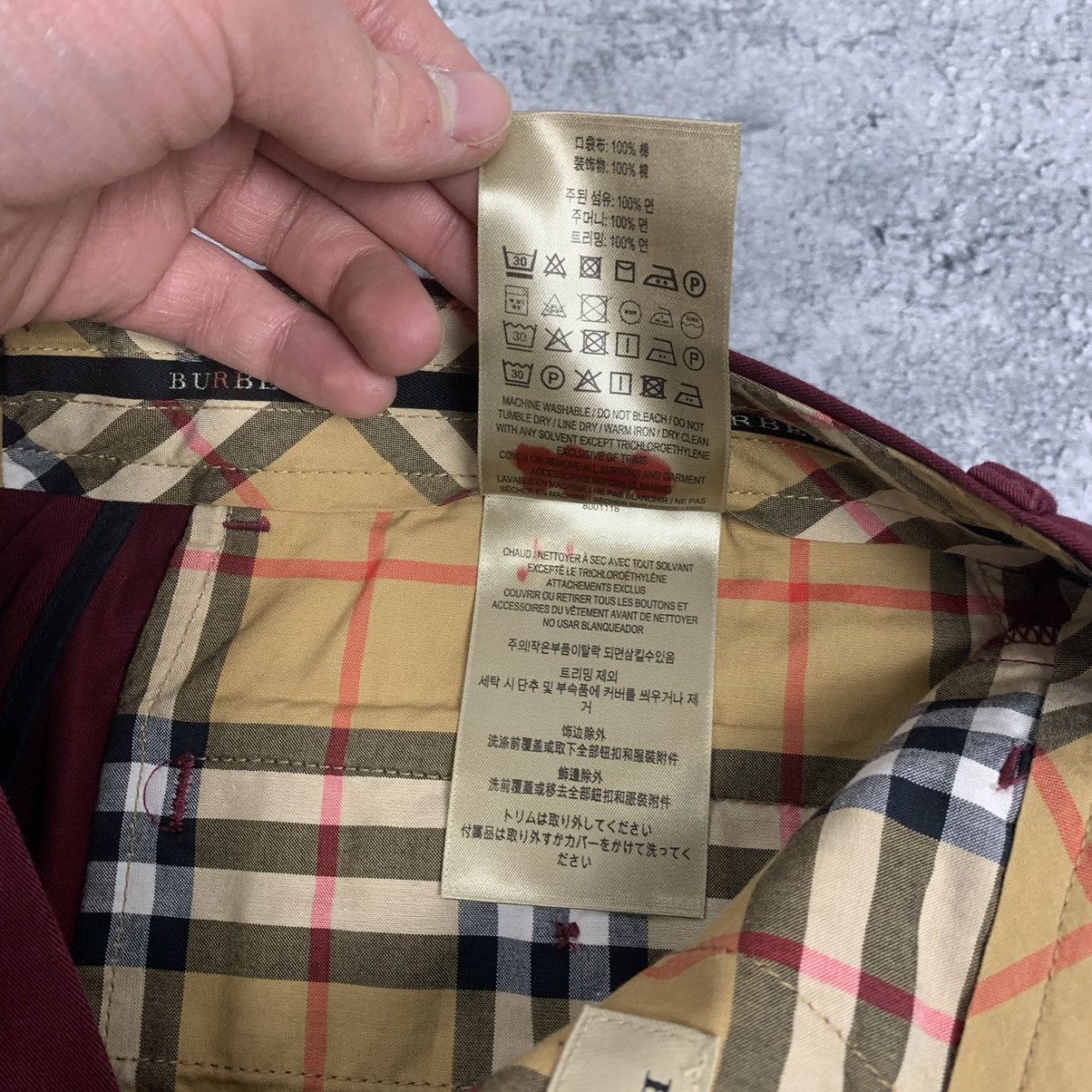 Burberry Burberry London England Casual Cotton Pants Size 50 Burgundy Size US 34 / EU 50 - 6 Thumbnail
