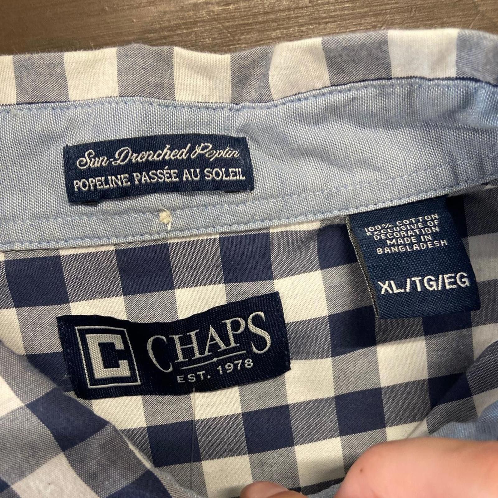Vintage Vintage Cropped Chaps White / Navy Plaid Button Up Size US XL / EU 56 / 4 - 2 Thumbnail
