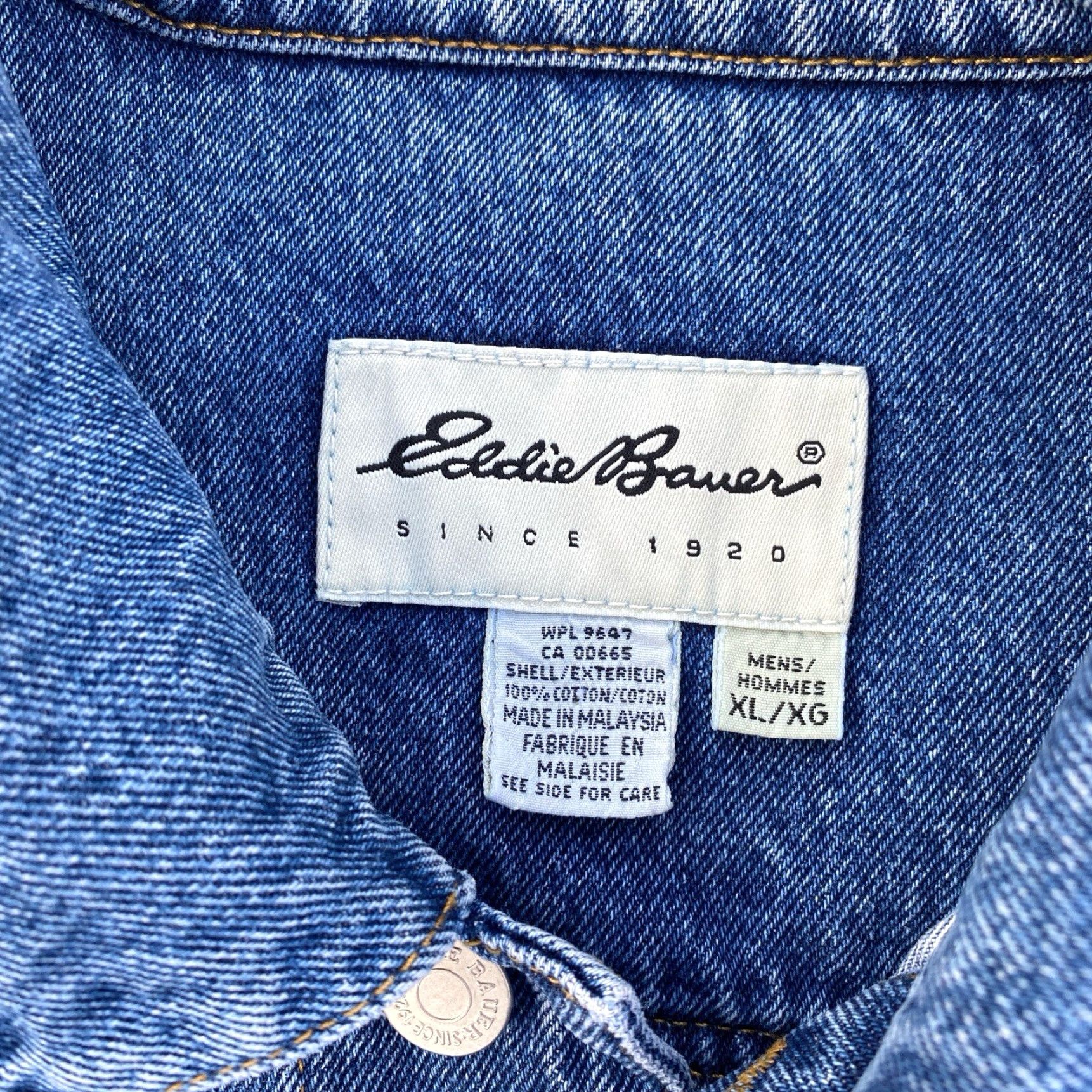 Eddie Bauer VINTAGE Eddie Bauer Denim Jacket Men's XL Blue Denim Trucker 90's Jacket Coat Casual Workwear Size US XL / EU 56 / 4 - 3 Thumbnail
