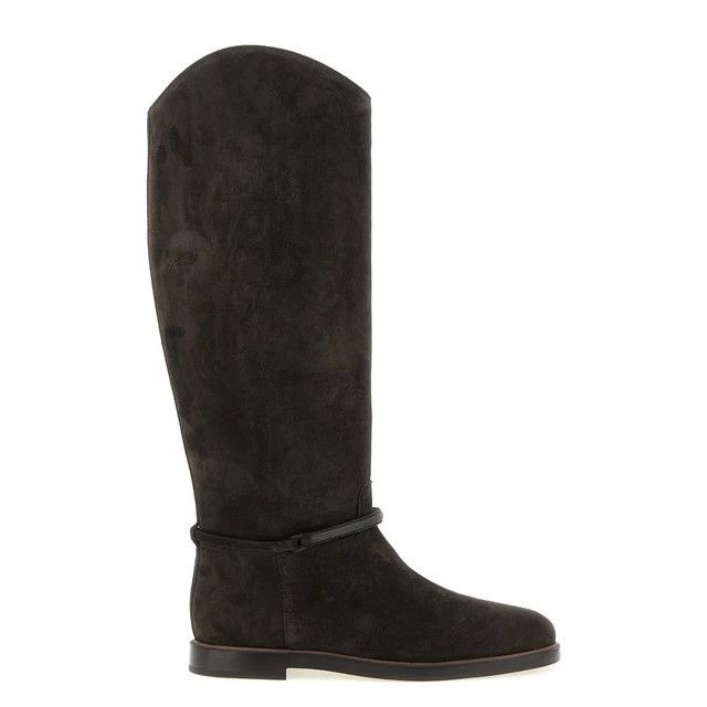 Brunello Cucinelli BRUNELLO CUCINELLI Black Suede Boots New & Authentic (Women' Size US 7 / IT 37 - 1 Thumbnail