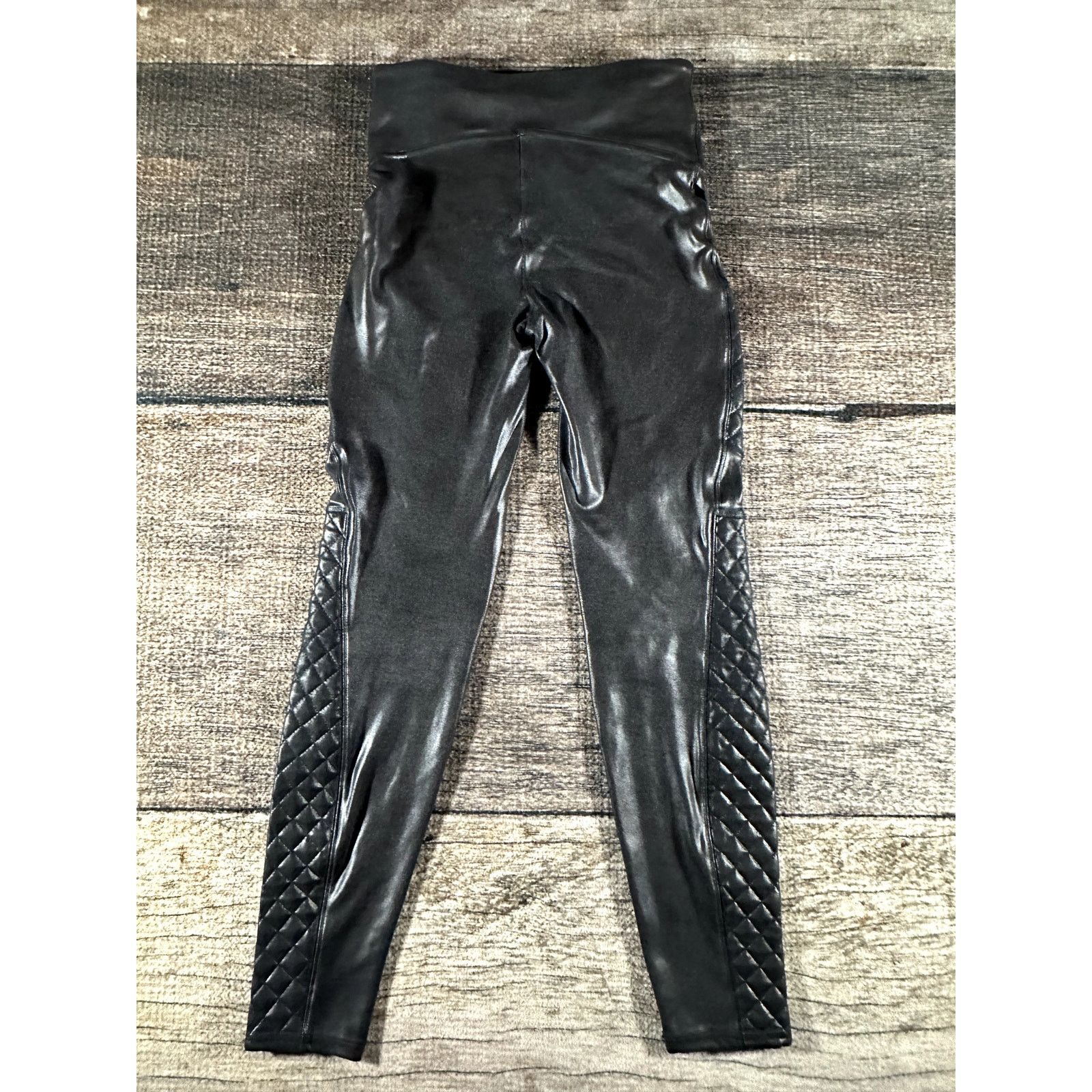 Spanx SPANX Women's 20248R Black Quilted Faux Leather Legging Size 32" / US 10 / IT 46 - 7 Thumbnail