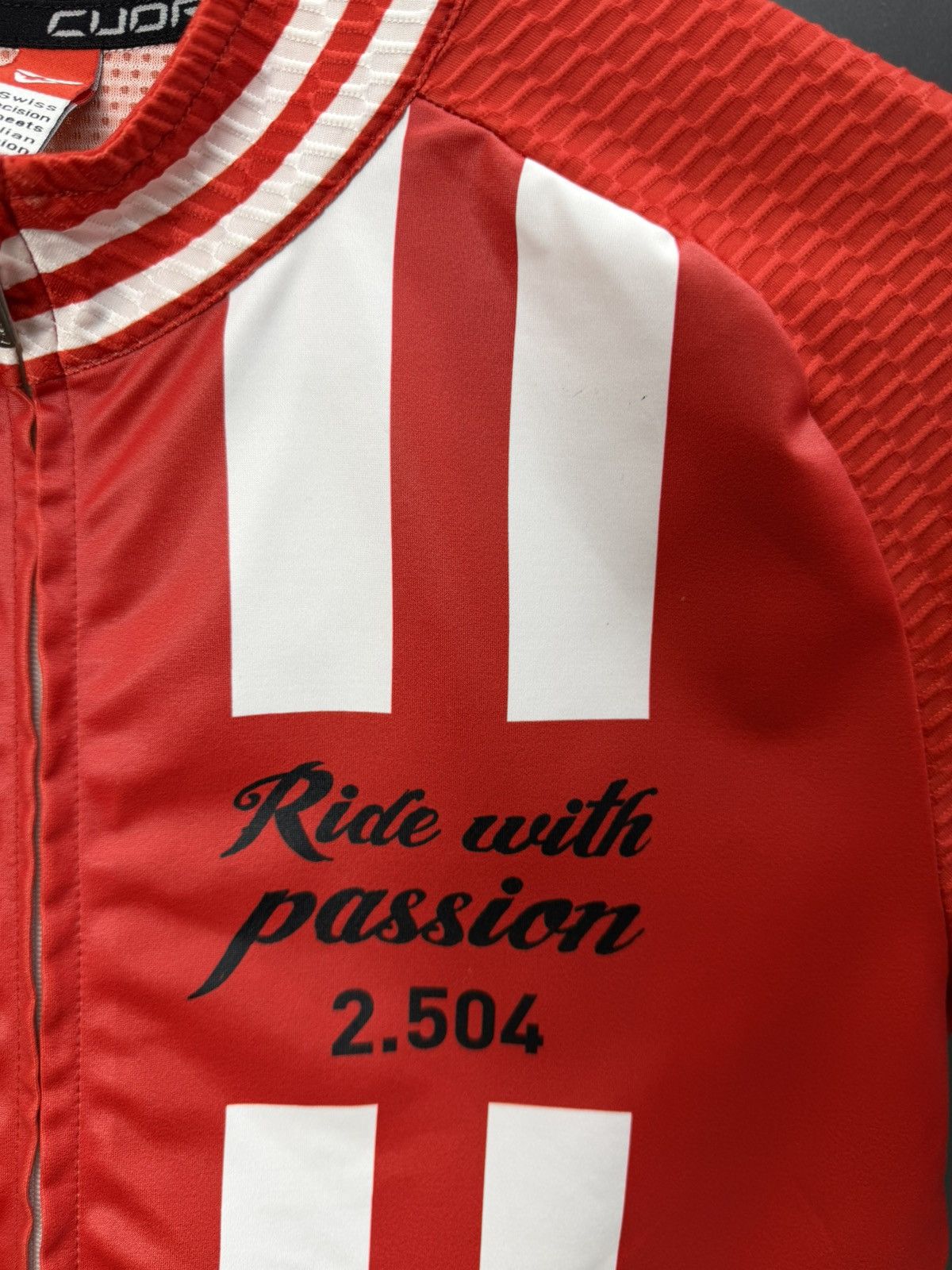 Other Cuore Cycling Jersey Ride With Passion Red White Full Zip M Size US M / EU 48-50 / 2 - 7 Thumbnail